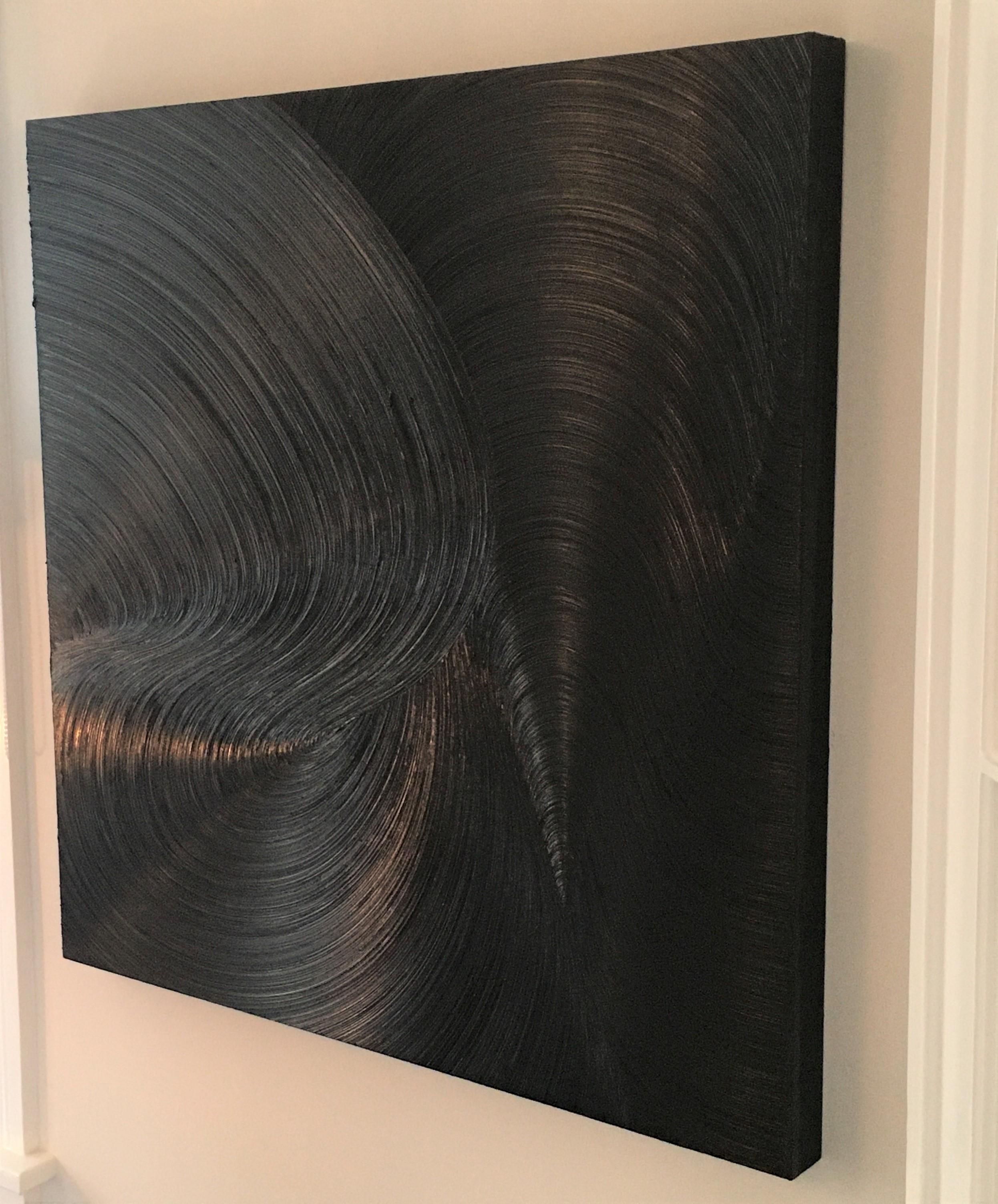 The Upend, Öl, Monochrom, minimalistisch, schwarz, strukturiert, Gemälde, Bewegung  – Painting von James Austin Murray