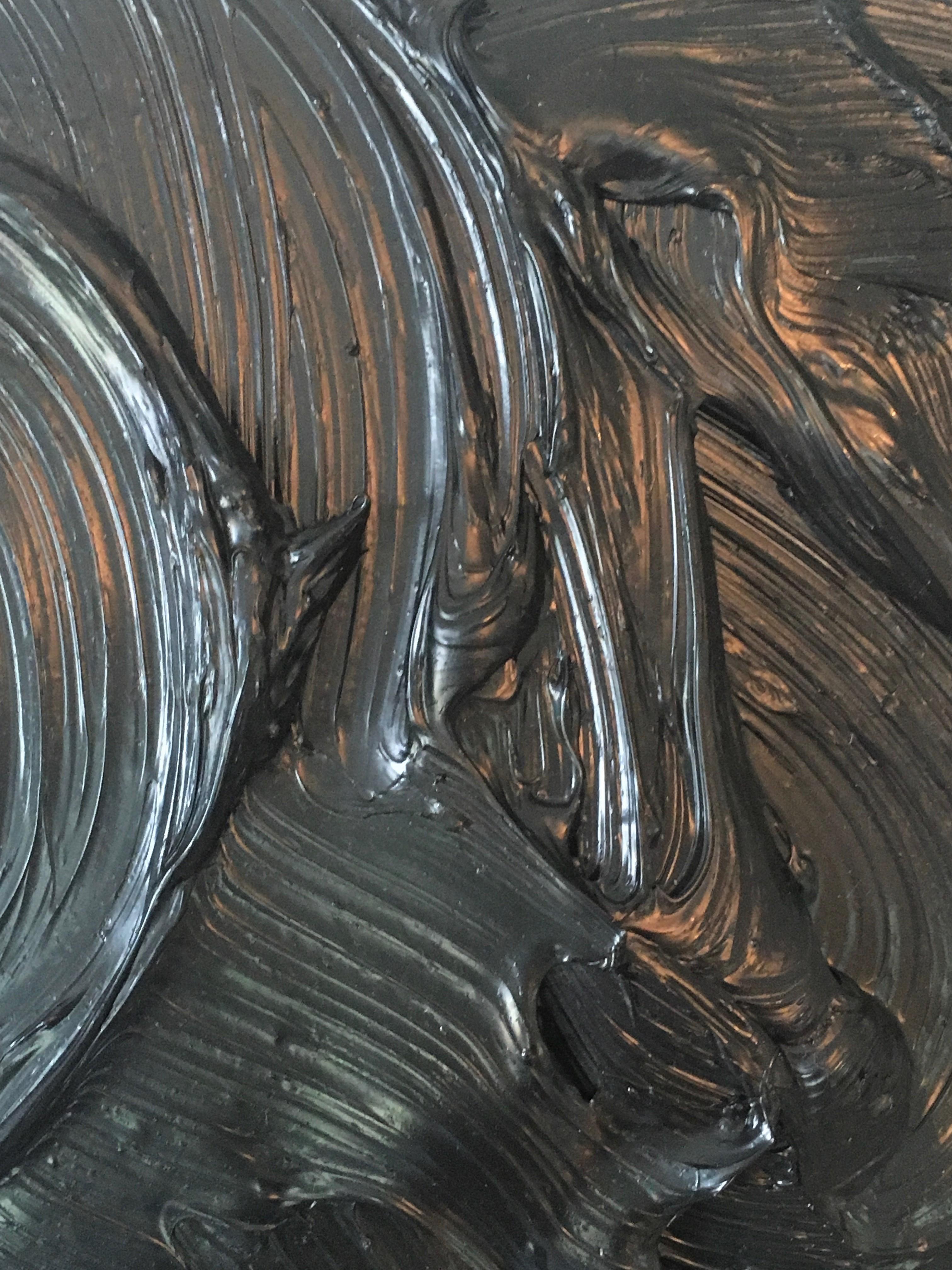 Untitled, Monochromatic, oil painting, minimalist, black, Textured, Dimensional - Painting by James Austin Murray