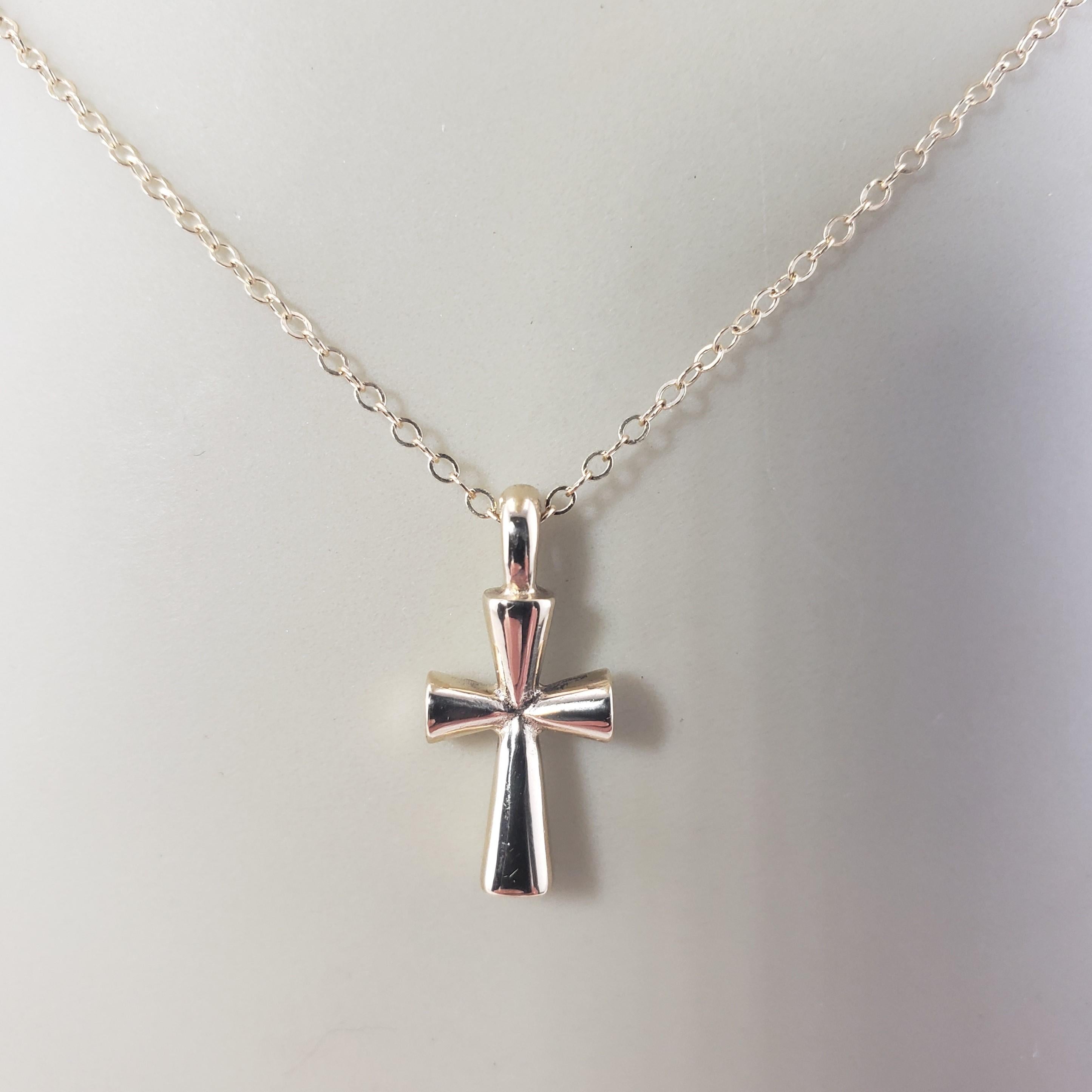 James Avery 14 Karat Yellow Gold Cross Pendant Necklace For Sale 1