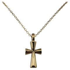 James Avery, collana con ciondolo a forma di croce in oro giallo 14 carati