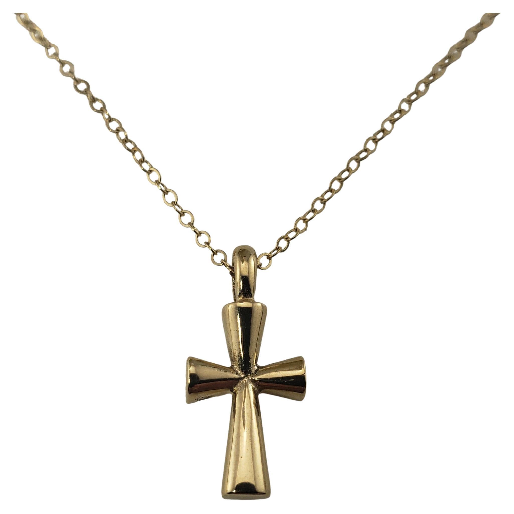 James Avery 14 Karat Yellow Gold Cross Pendant Necklace For Sale