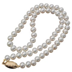 James Avery 14k Gold Clasp Pearl Strand Necklace 7-8mm Freshwater 18"