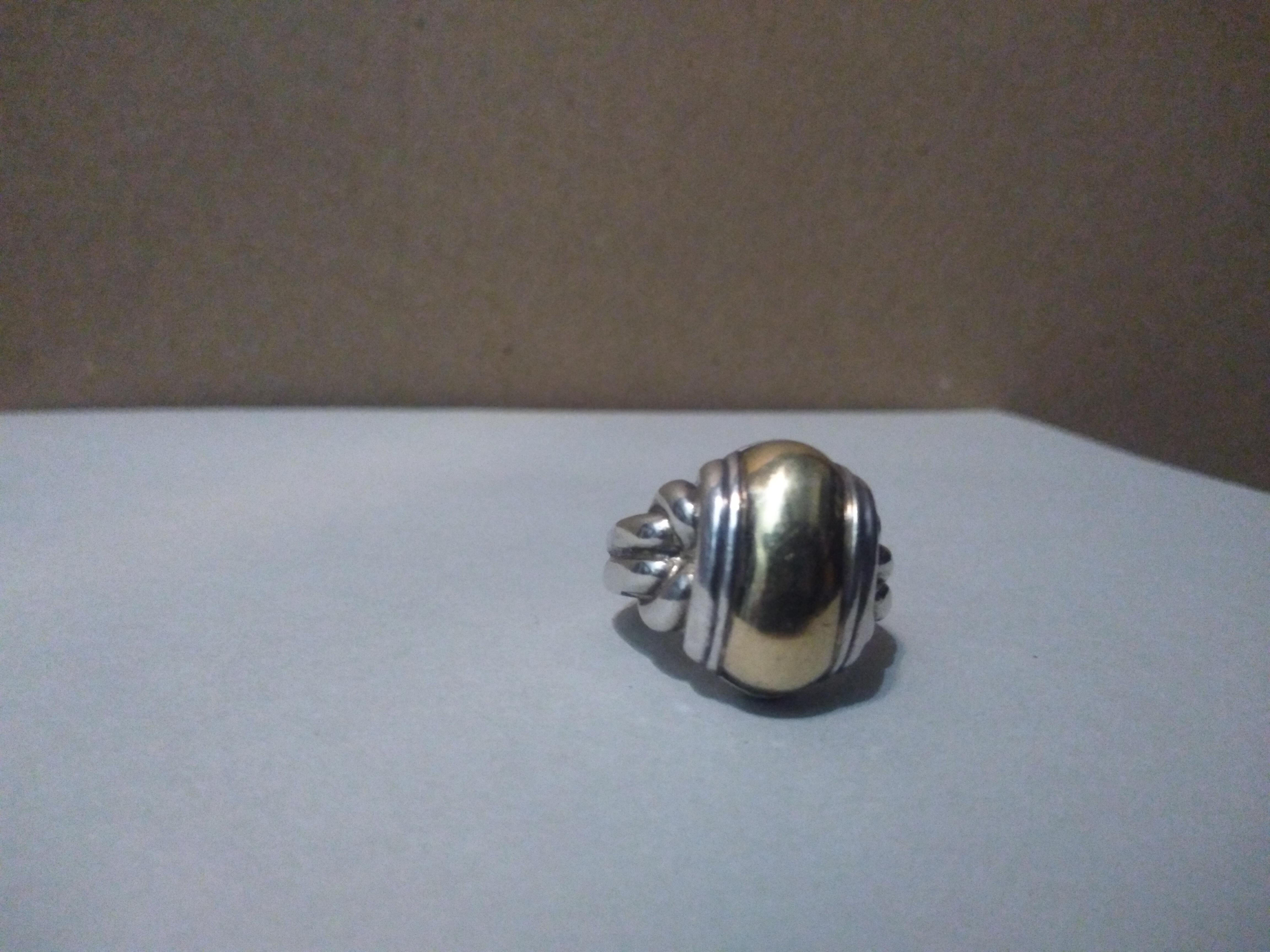 20th Century James Avery 14k Gold & Sterling Silver Ring w/ Double Band