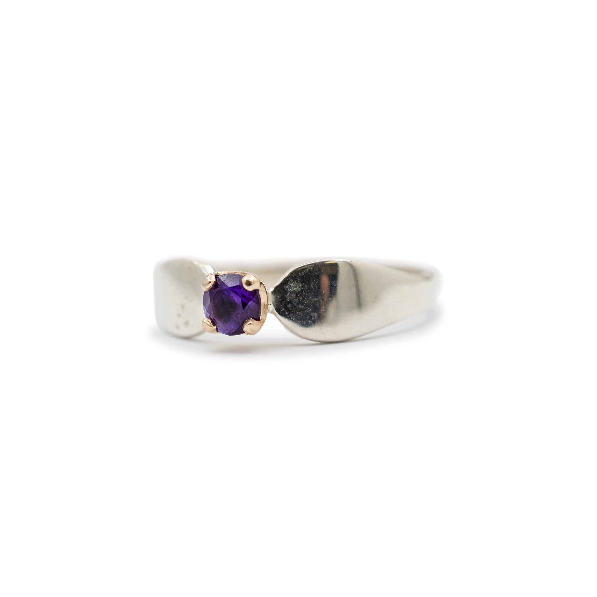 James Avery 14K Gelbgold & 925 Sterlingsilber Vergoldeter Amethyst-Cocktailring (Tropfenschliff)