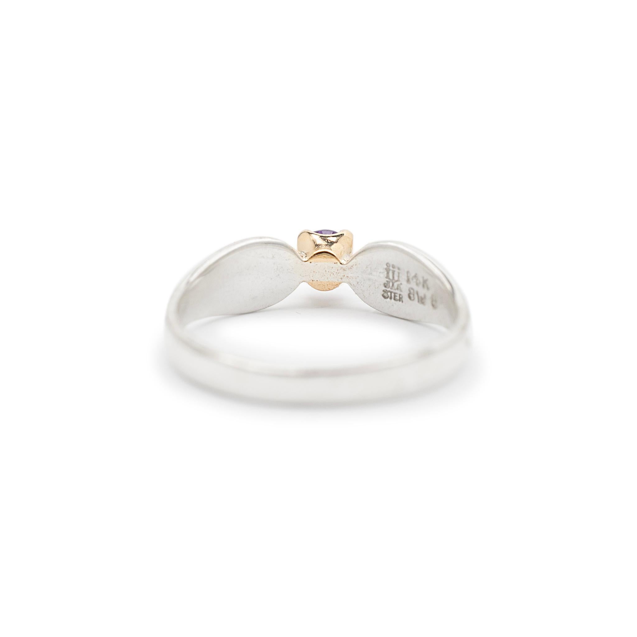James Avery 14K Gelbgold & 925 Sterlingsilber Vergoldeter Amethyst-Cocktailring im Zustand „Hervorragend“ in Houston, TX