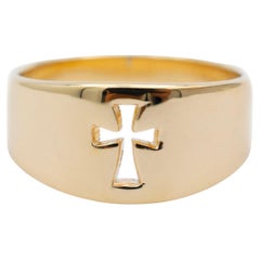 Used James Avery 14K Yellow Gold Cross Band Ring