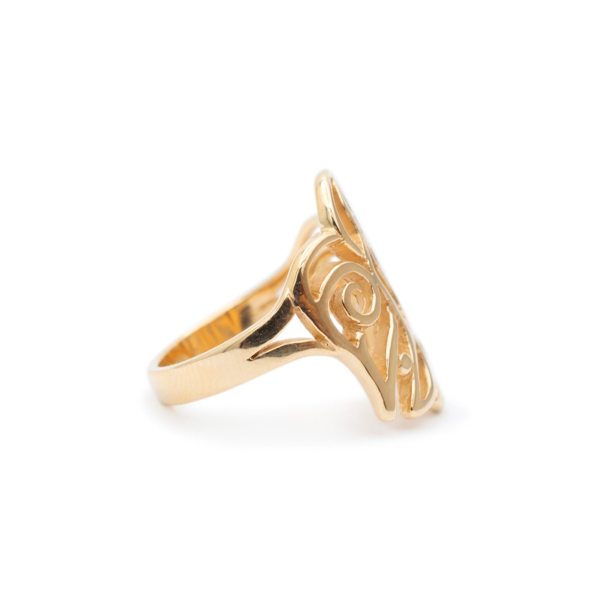 James Avery 14K Yellow Gold Dove Cocktail Ring In Excellent Condition For Sale In Houston, TX