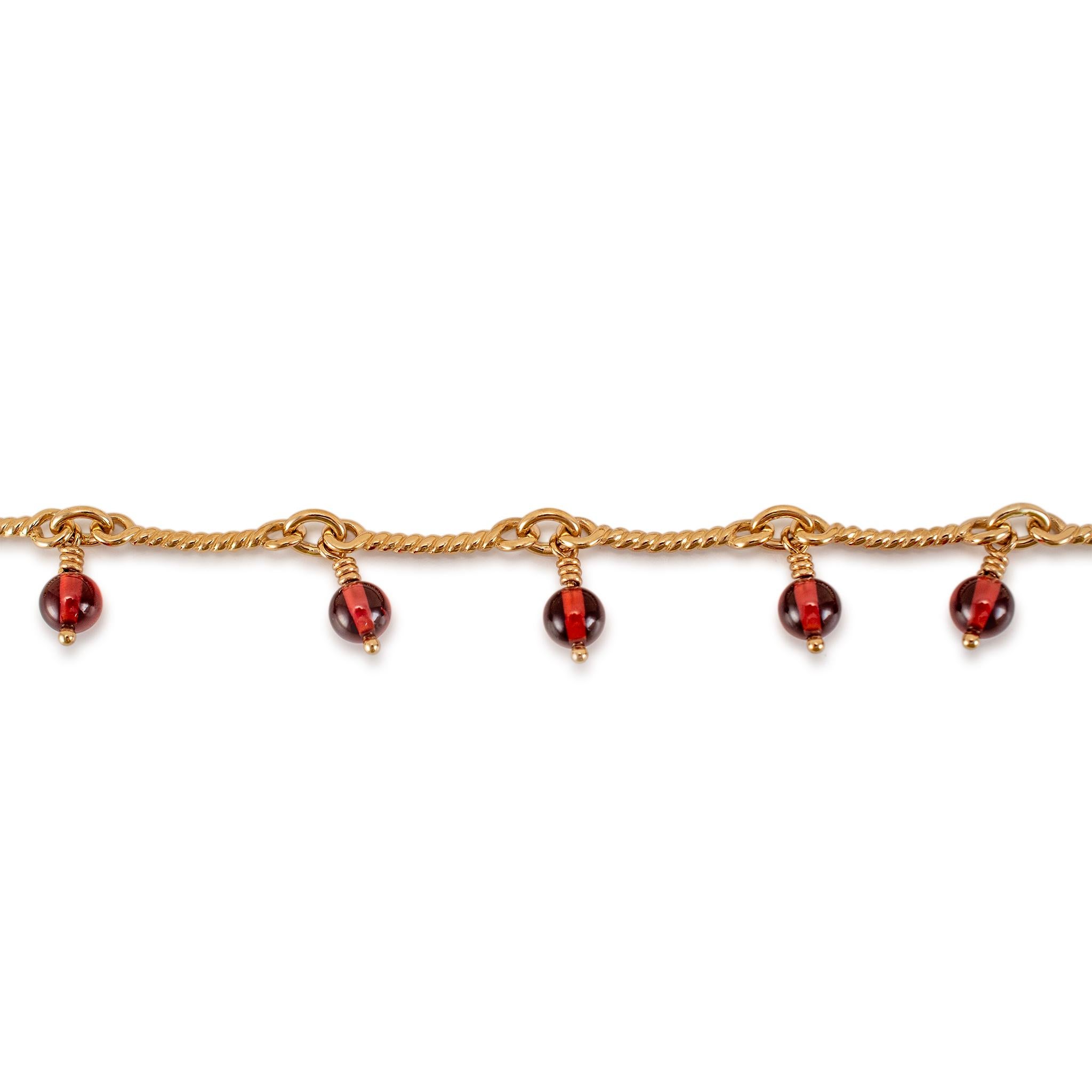 James Avery 14K Gelbgold Granat-Perlenkette Halskette (Rundschliff)
