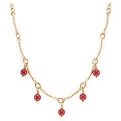 James Avery 14K Gelbgold Granat-Perlenkette Halskette