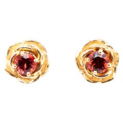 James Avery, boucles d'oreilles pour femme en or jaune 14 carats et grenats roses