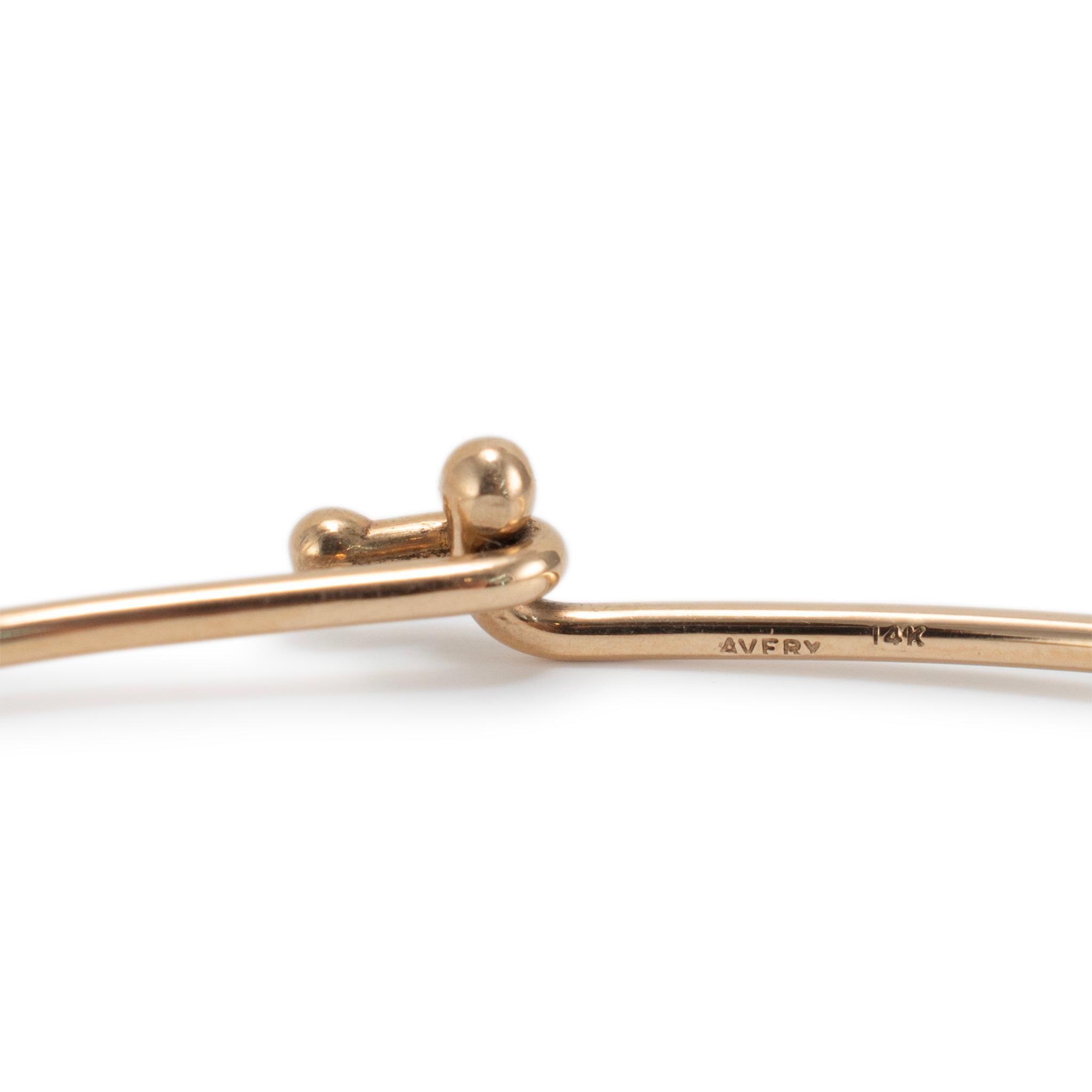 Pulsera brazalete con gancho grande James Avery de oro amarillo de 14 quilates en venta 1