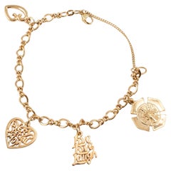 James Avery 14K Yellow Gold Medium Twist Charm Bracelet