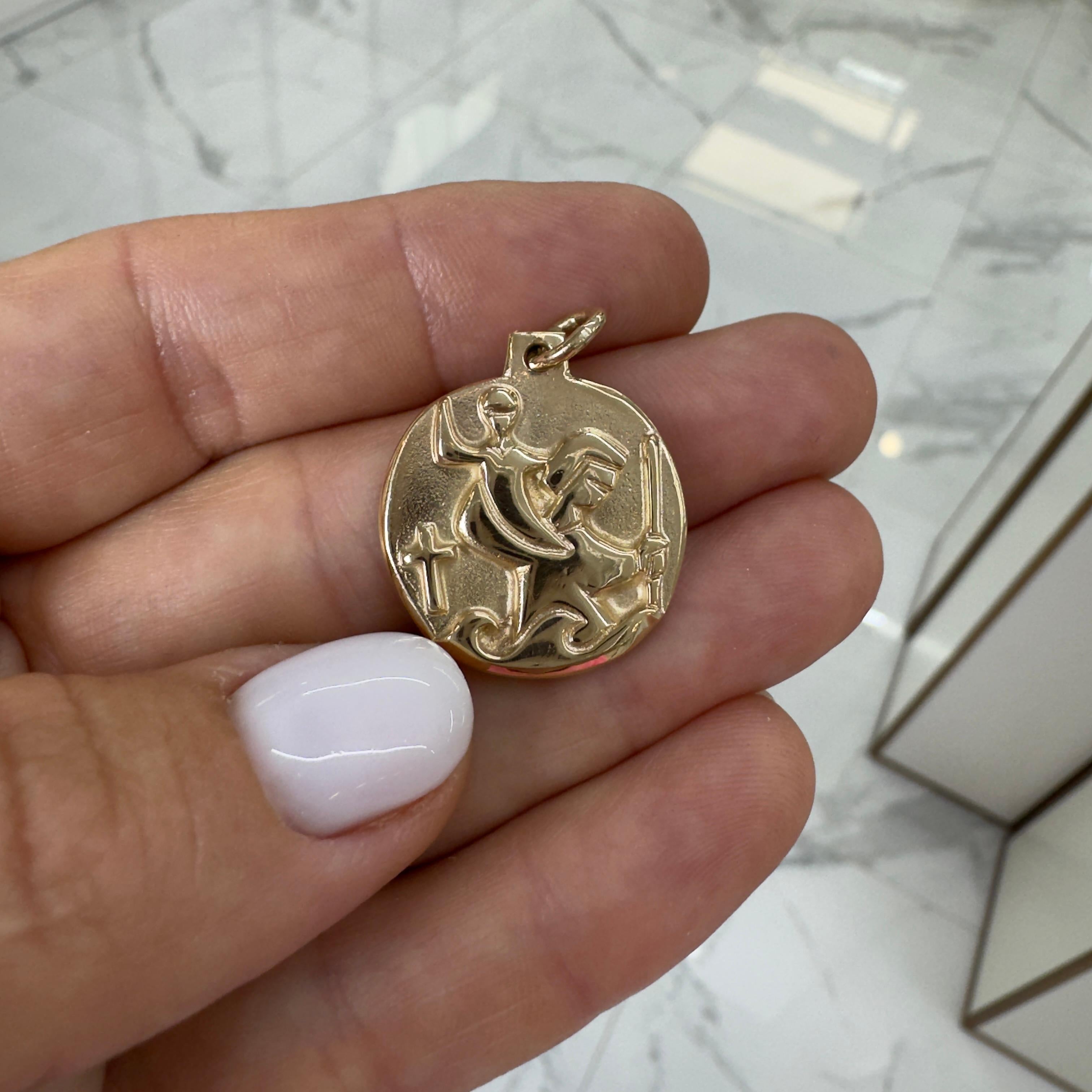 James Avery 14K Gelbgold Vertifizierter St. Christopherus-Medaille-Anhänger für Damen oder Herren