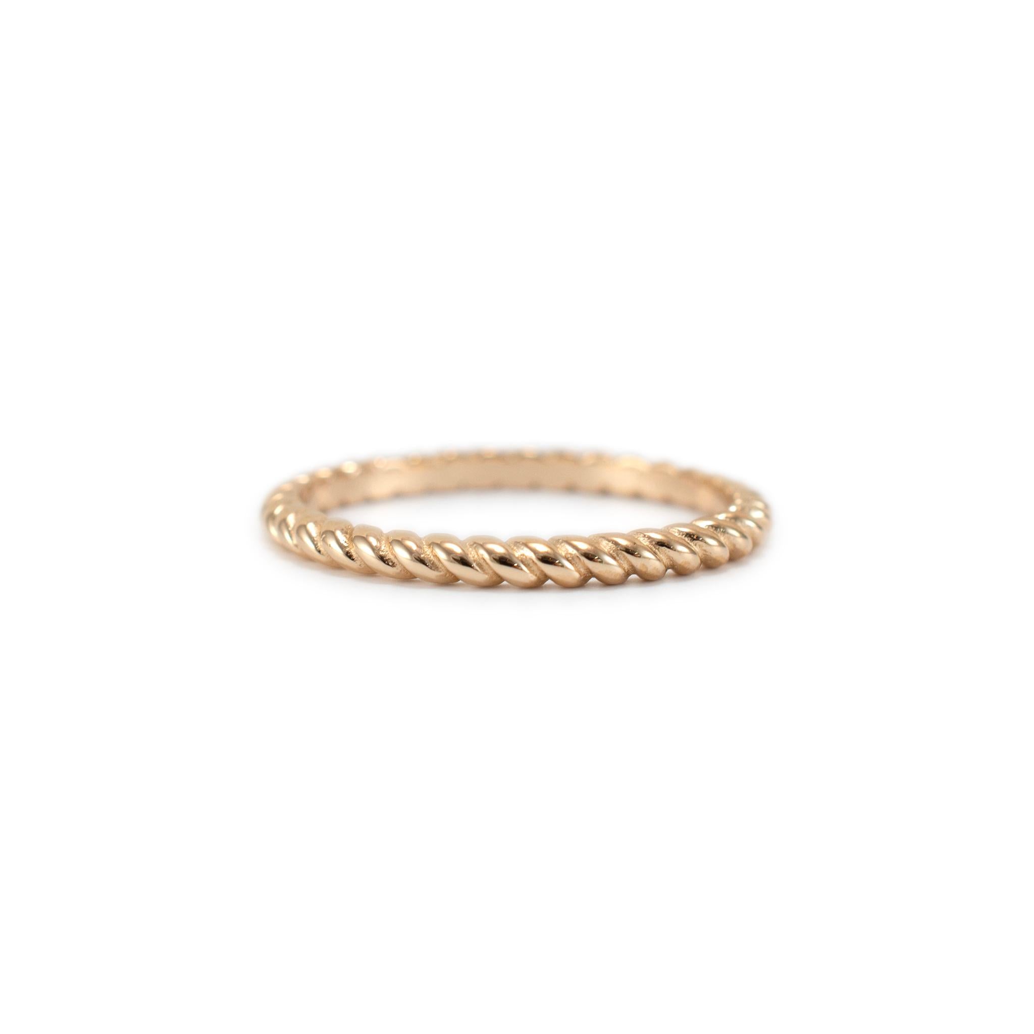 James Avery 14K Yellow Gold Small Twisted Wire Band Ring For Sale 1