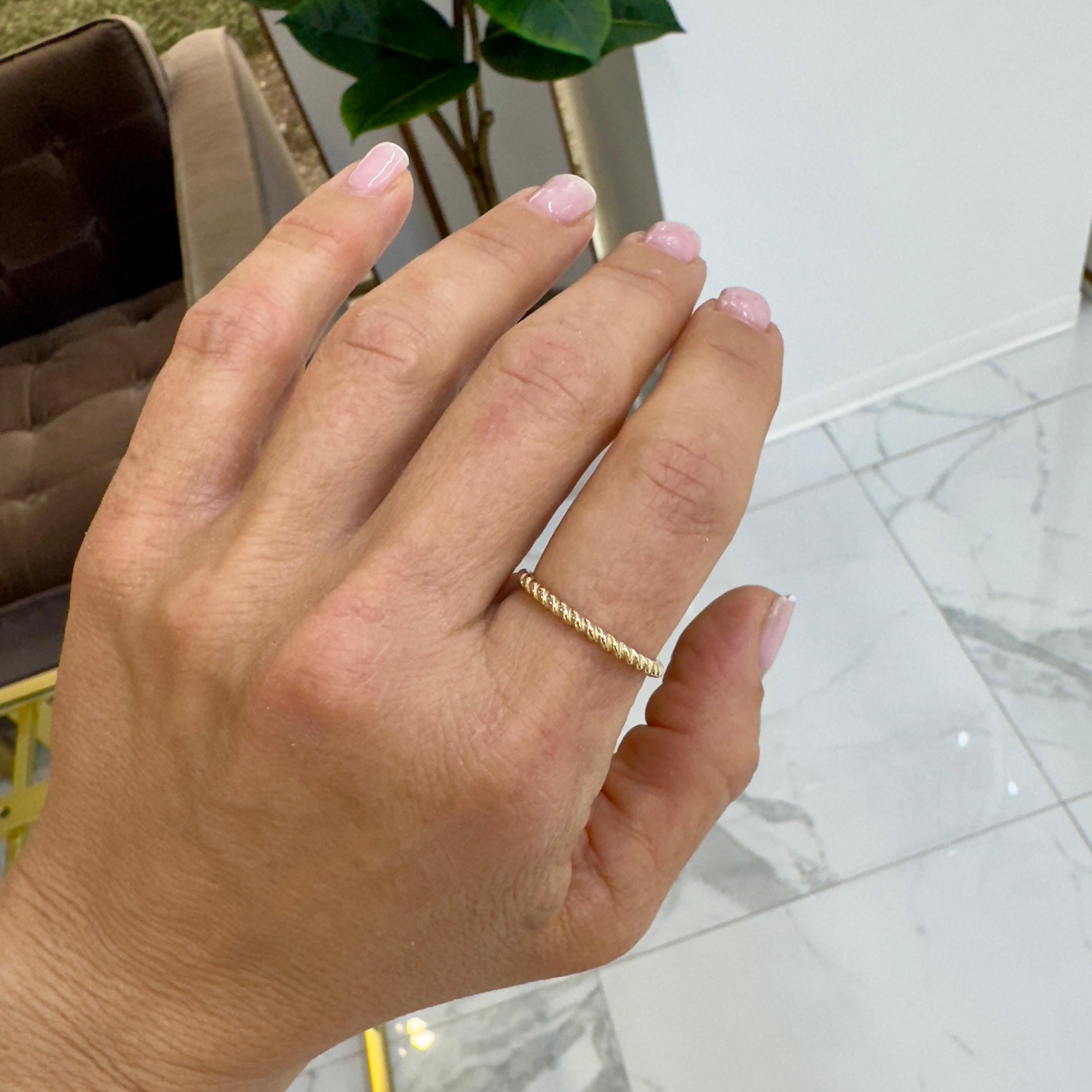 James Avery 14K Yellow Gold Small Twisted Wire Band Ring For Sale 3