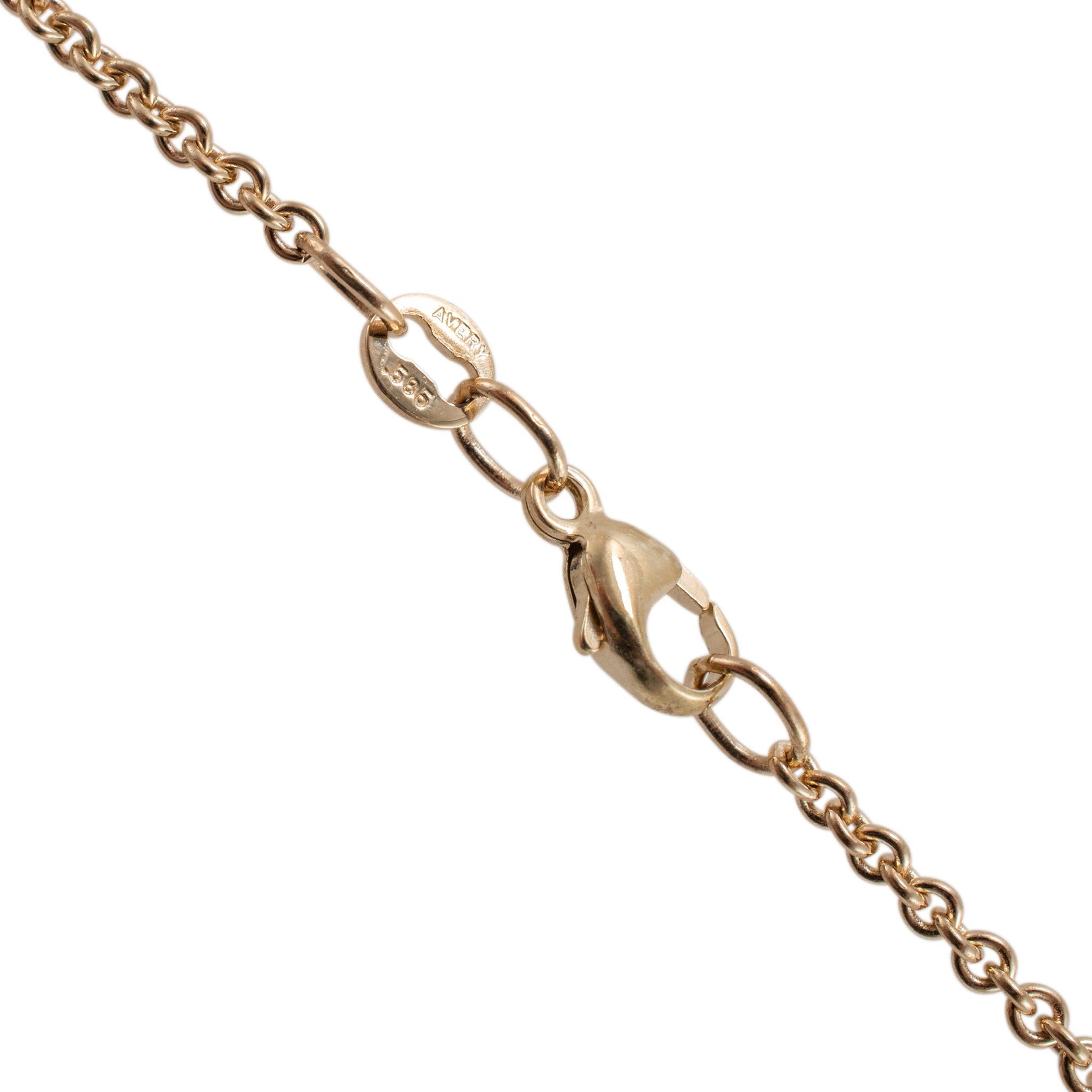 James Avery, collier pendentif croix Saint-Thérèse en or jaune 14 carats Pour femmes en vente