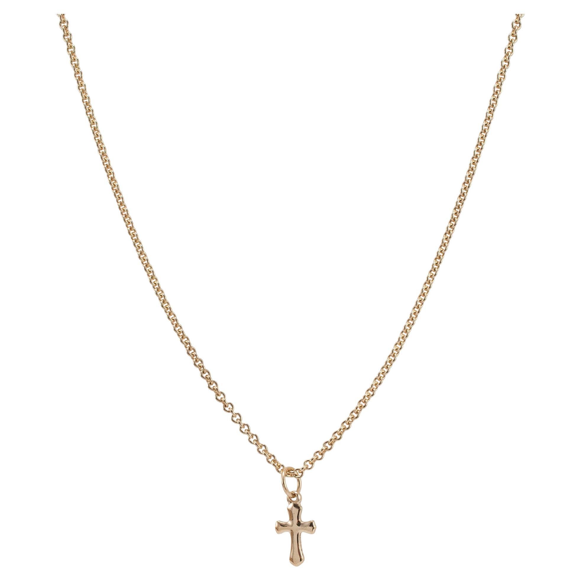 James Avery 14K Yellow Gold St. Teresa Cross Pendant Necklace