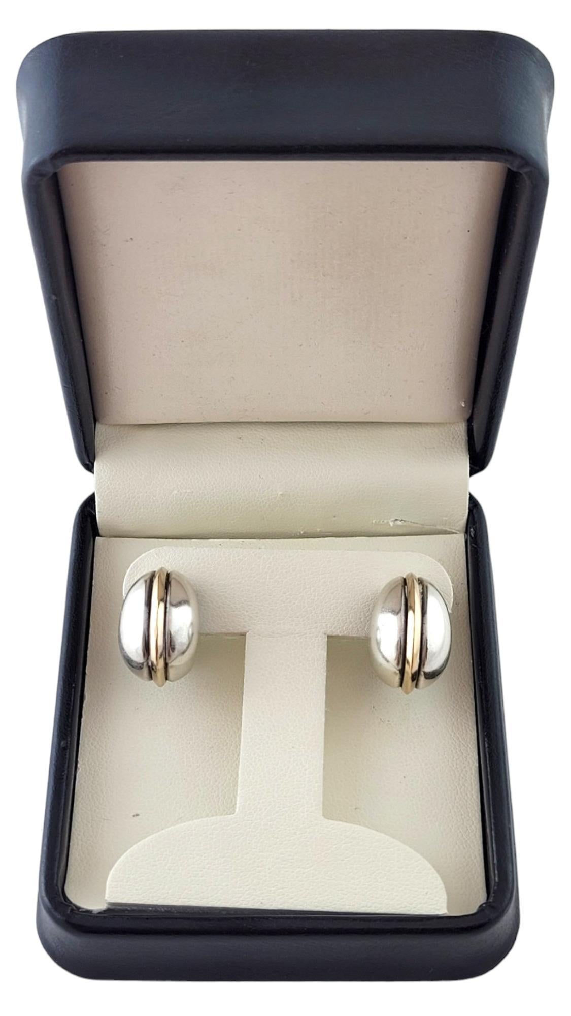 James Avery 14K Yellow Gold & Sterling Silver Hoop Earrings #17657 In Good Condition In Washington Depot, CT