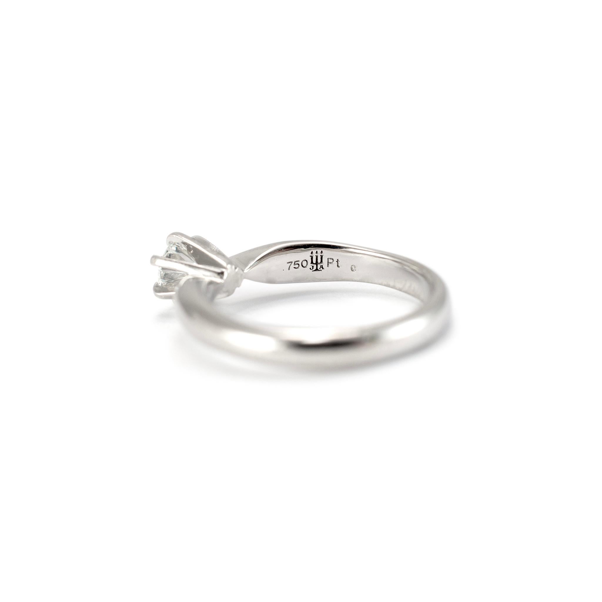 James Avery 18K White Gold Platinum GIA 0.50ct Diamond Solitaire Engagement Ring For Sale 1