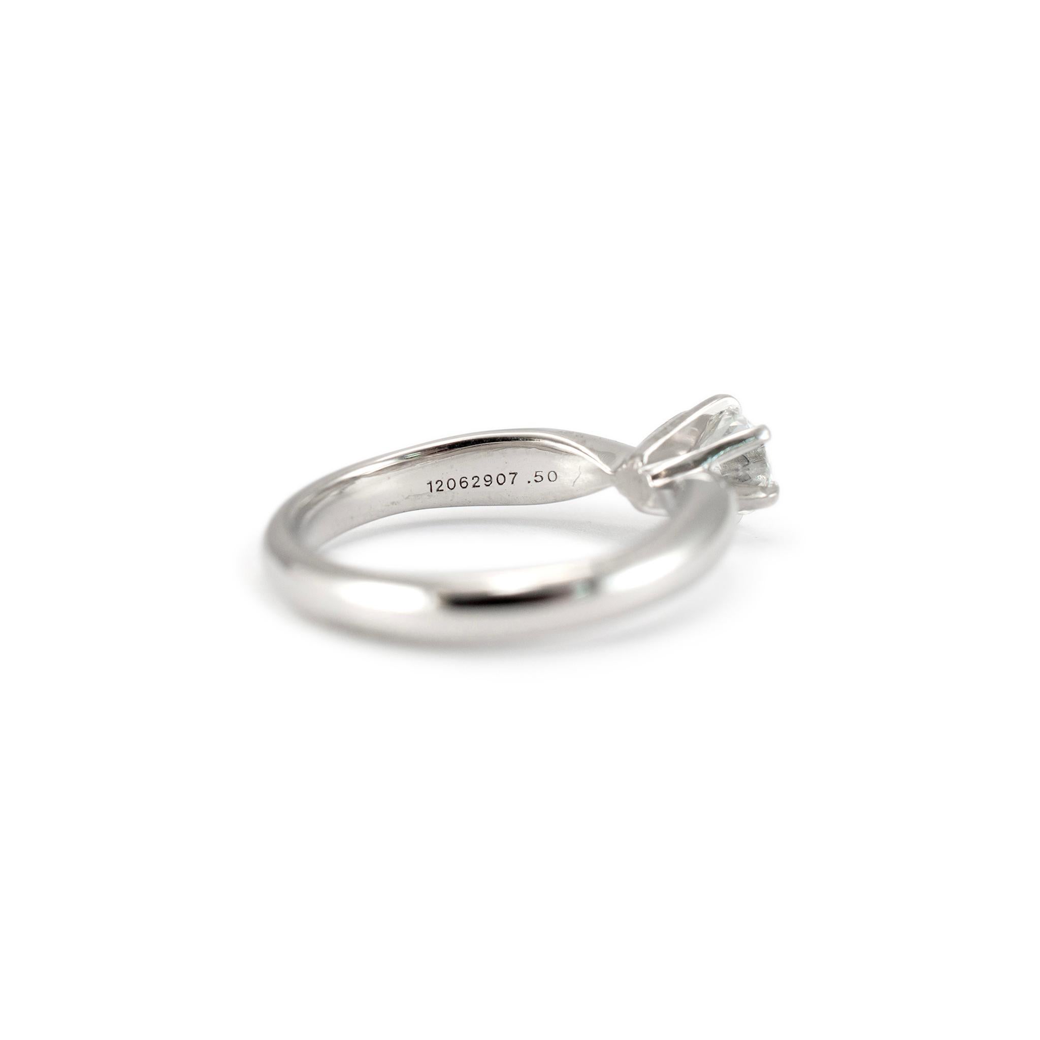James Avery 18K White Gold Platinum GIA 0.50ct Diamond Solitaire Engagement Ring For Sale 2