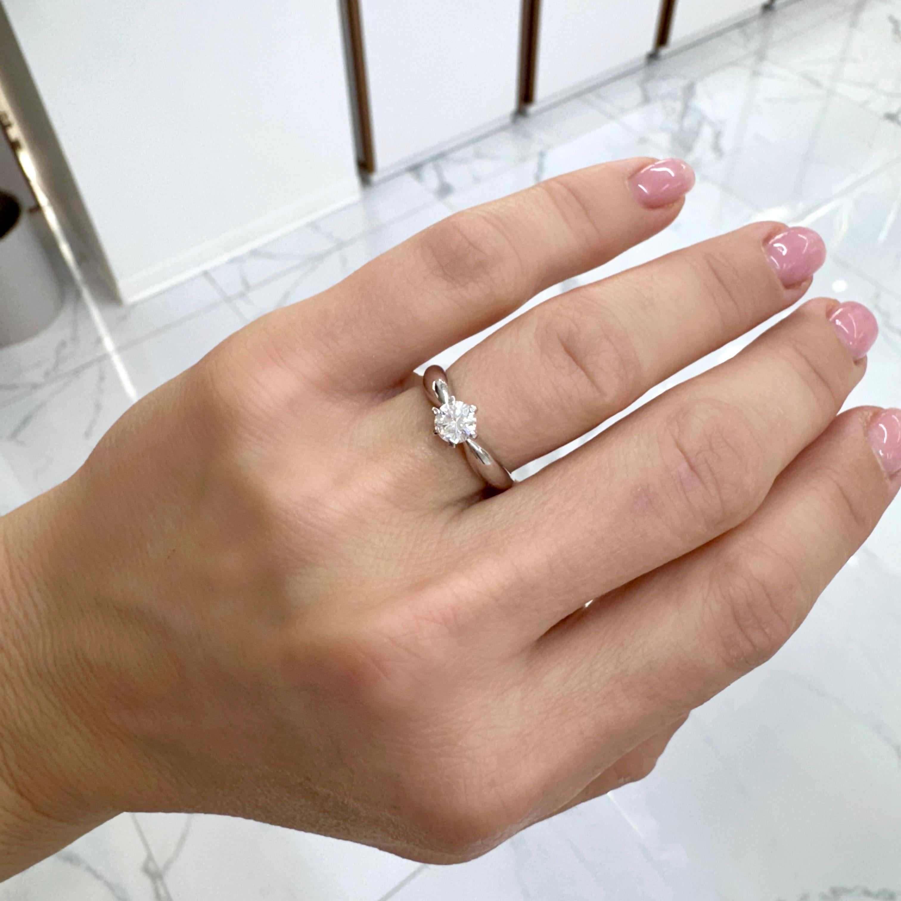 James Avery 18K White Gold Platinum GIA 0.50ct Diamond Solitaire Engagement Ring For Sale 3