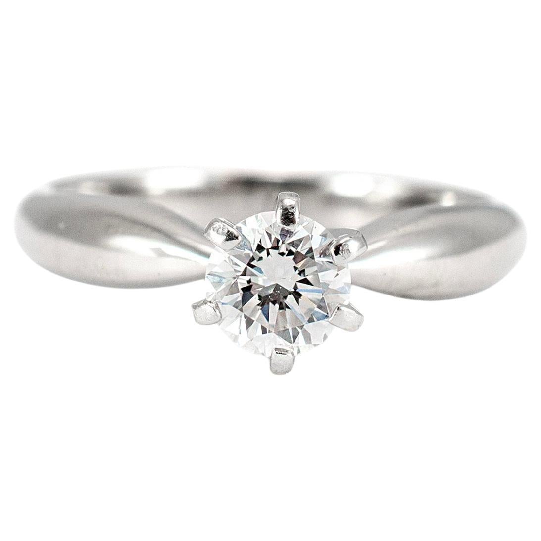 James Avery 18K White Gold Platinum GIA 0.50ct Diamond Solitaire Engagement Ring