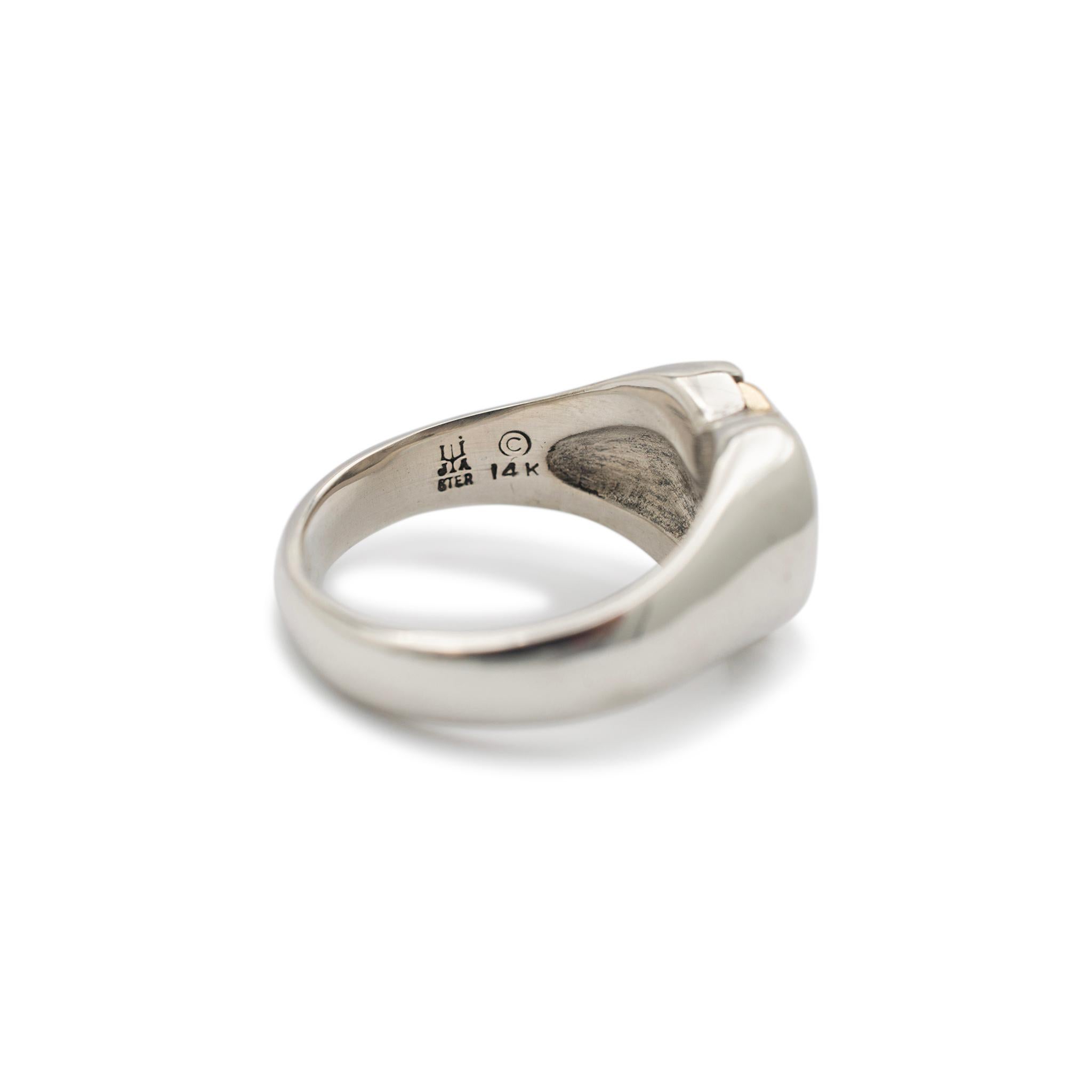 James Avery 925 Sterling Silver 14K Yellow Gold Retired Cross Cocktail Ring In Excellent Condition In Houston, TX