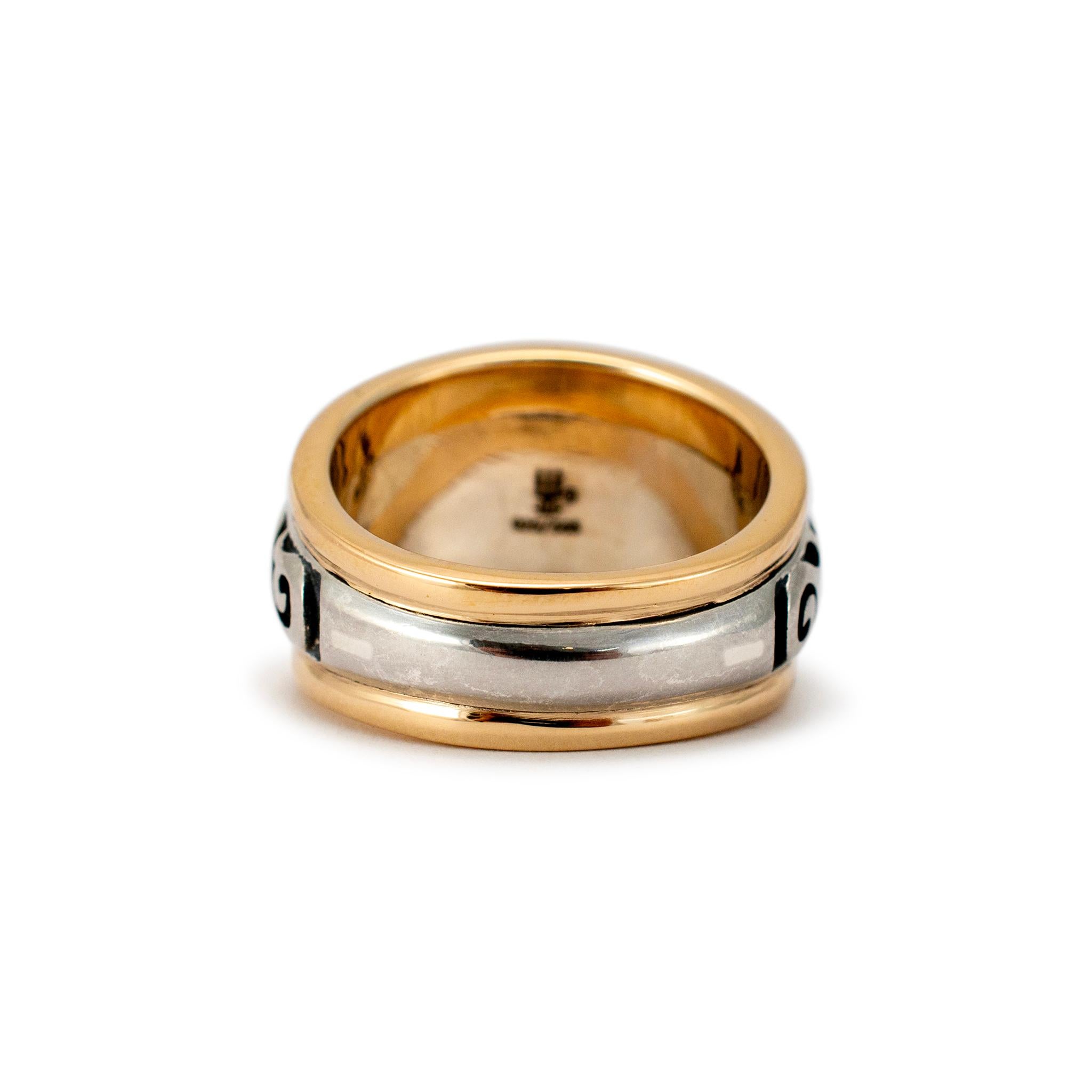 James Avery 925 Sterling Silver 14K Yellow Gold Scrolled Fleur de Lis Ring 1