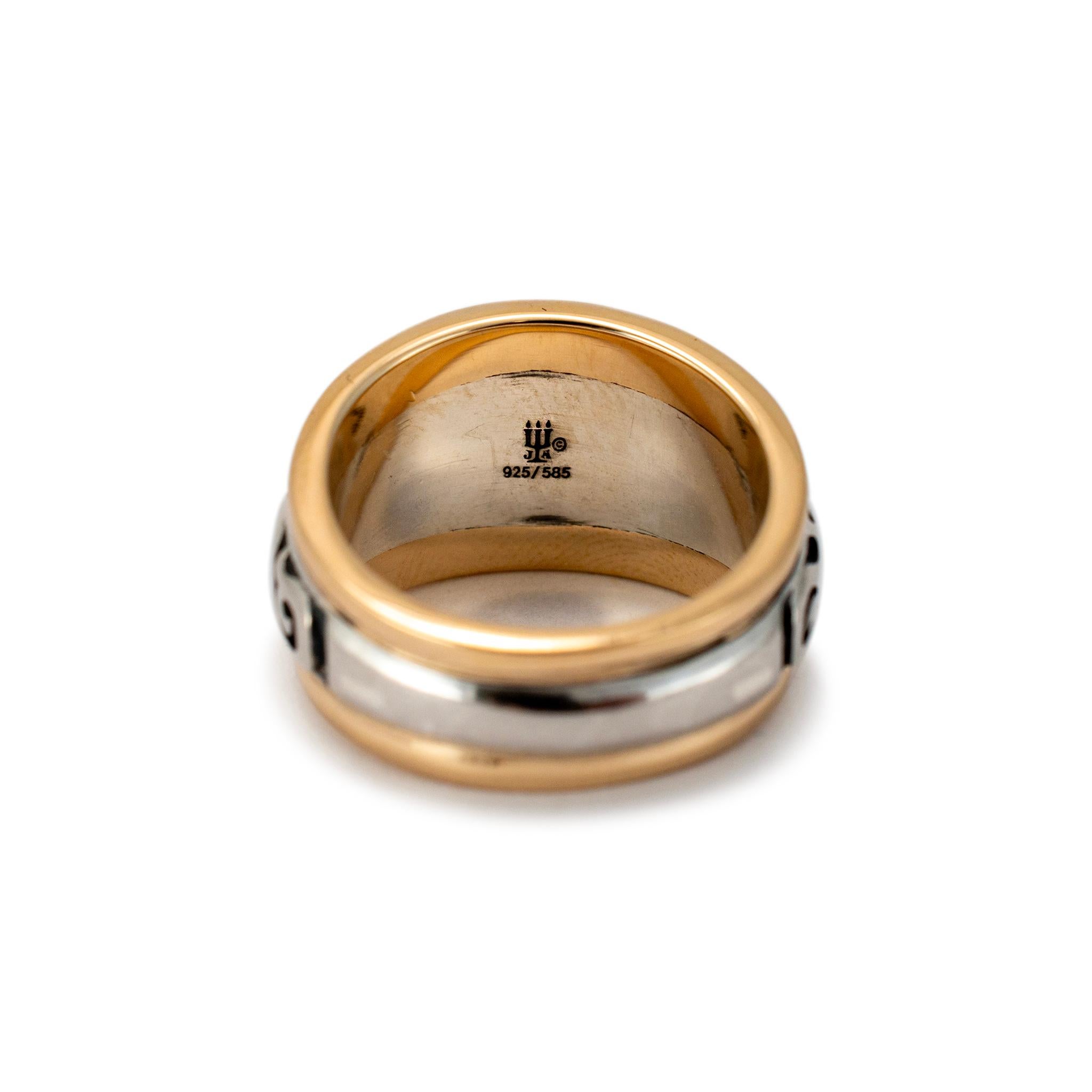 James Avery 925 Sterling Silver 14K Yellow Gold Scrolled Fleur de Lis Ring 2
