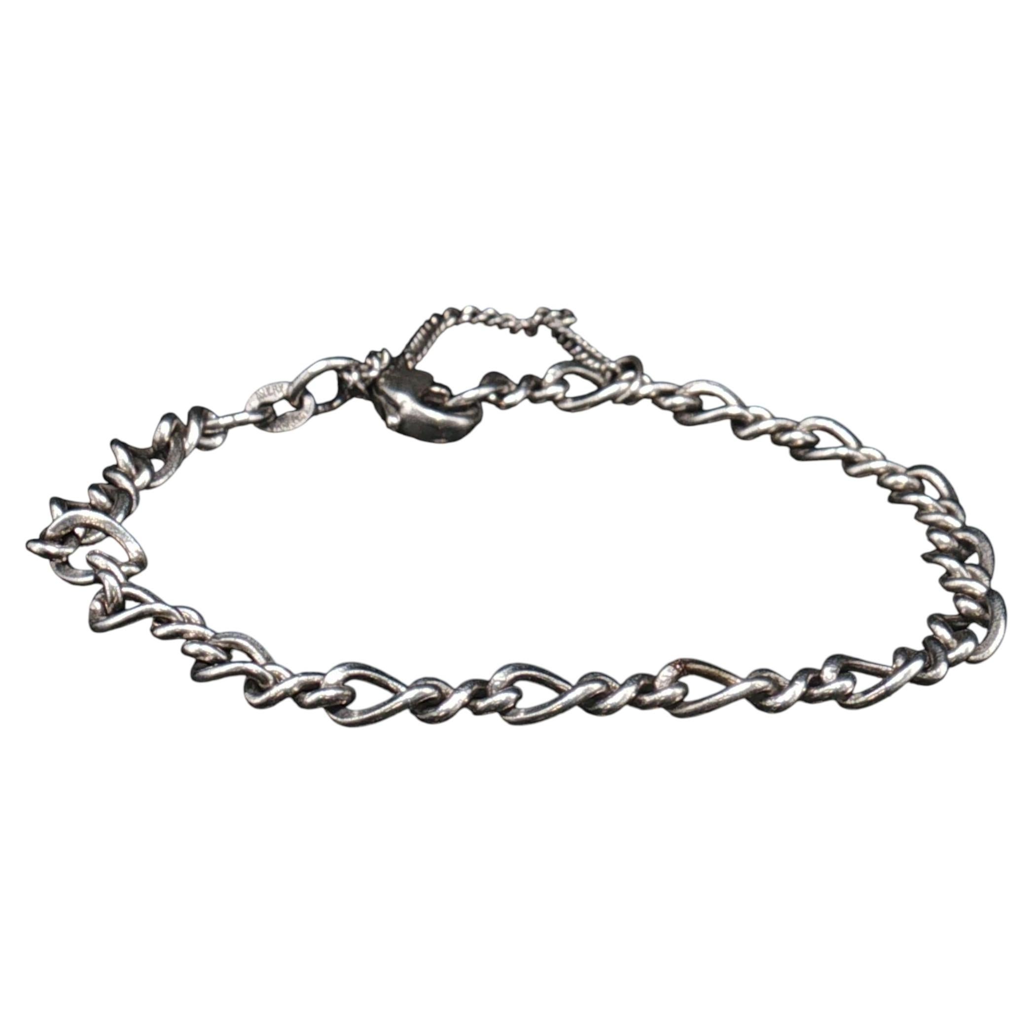 James Avery Armband mit Anhängern aus 925er Sterlingsilber, gedrehte Glieder, 7" (7,4 g), Vintage