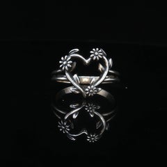 James Avery 925 Sterling Silver Floral Heart Ring Size 8