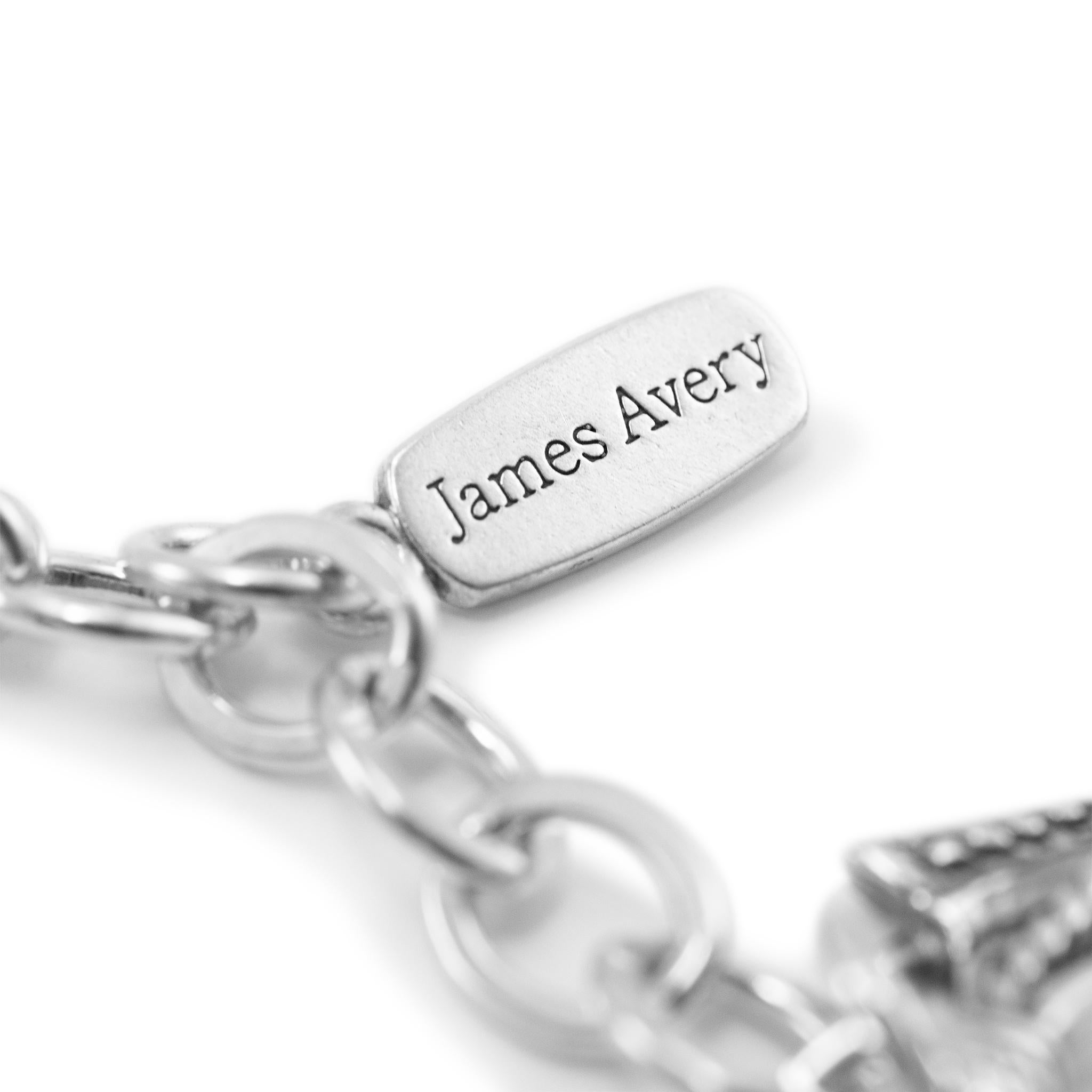 James Avery 925 Sterling Silver Forged Link Charm Bracelet For Sale 9