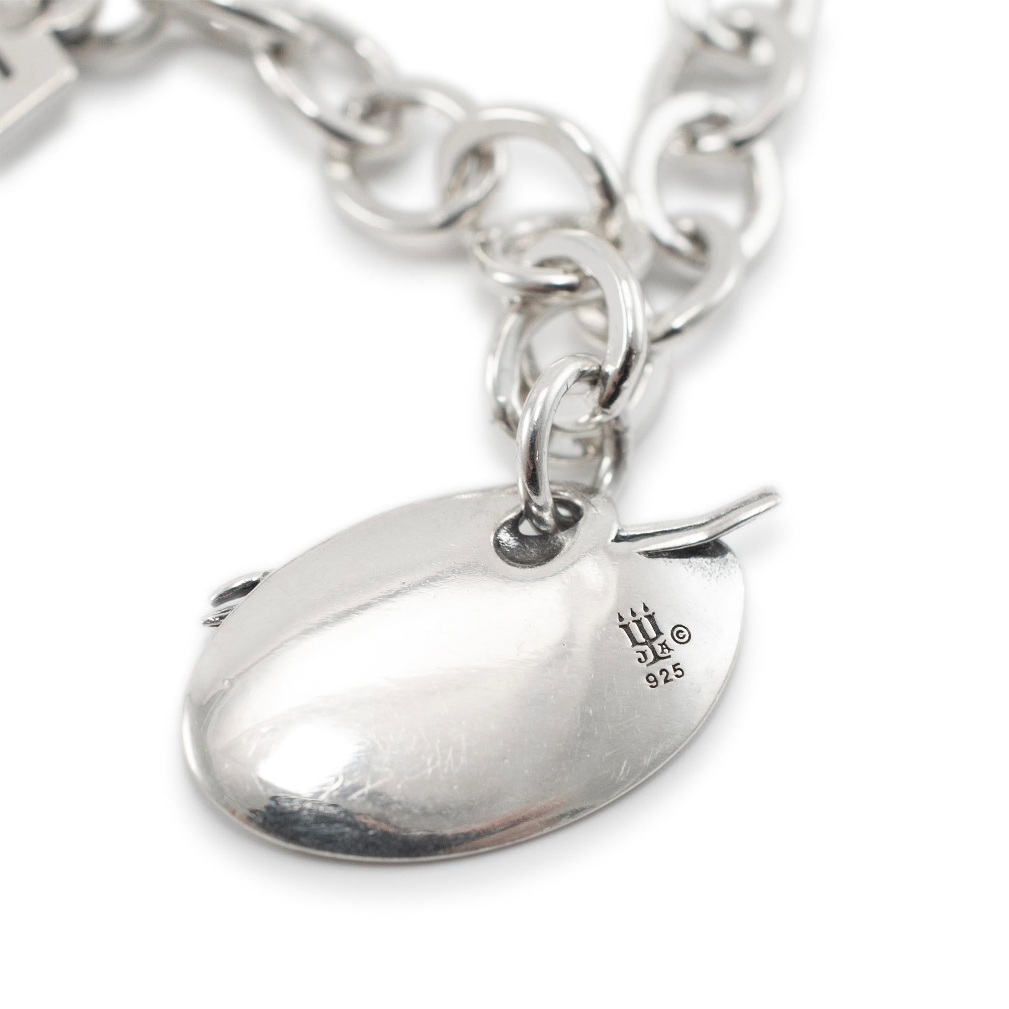 Women's James Avery 925 Sterling Silver Forged Link Charm Bracelet For Sale