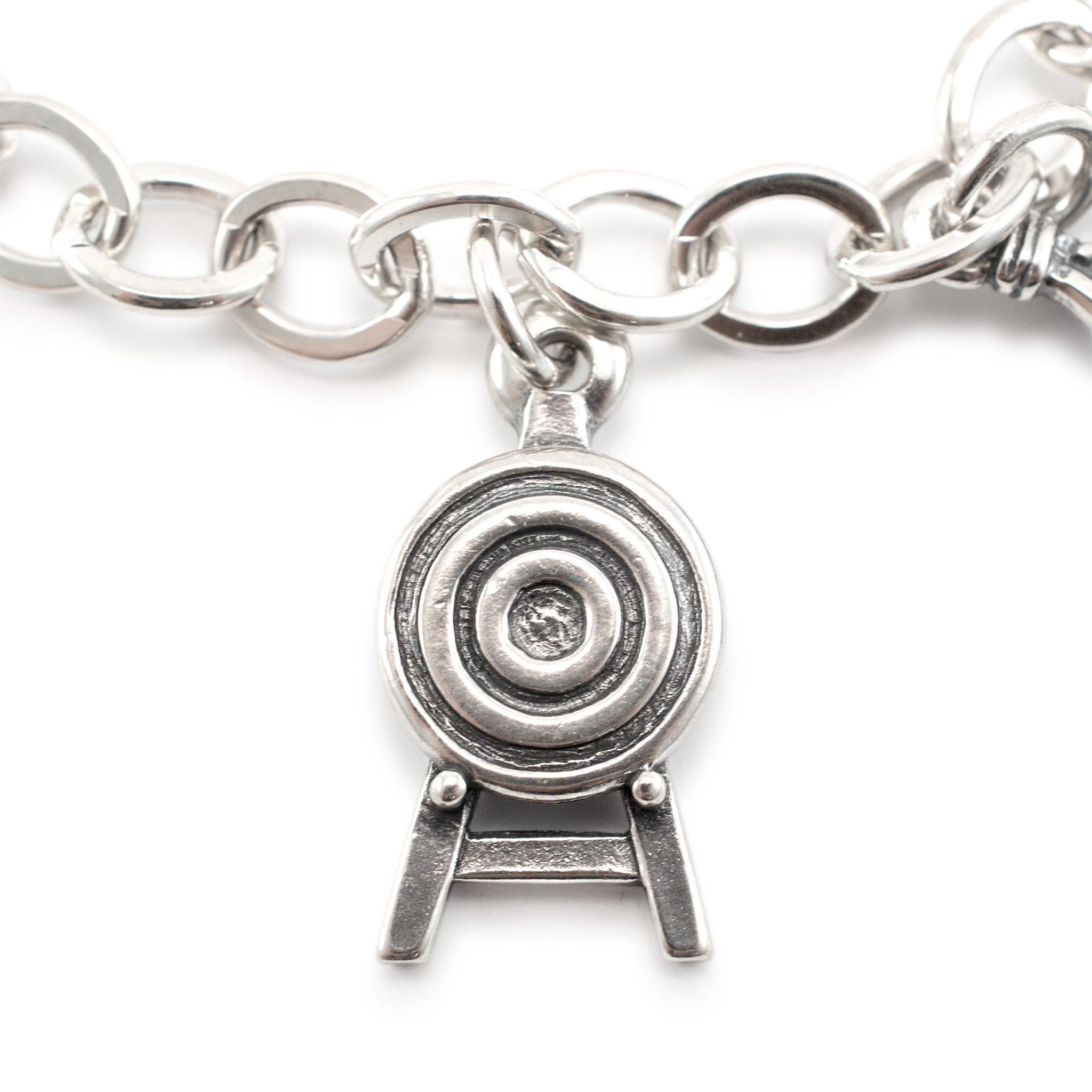 James Avery 925 Sterling Silver Forged Link Charm Bracelet For Sale 1