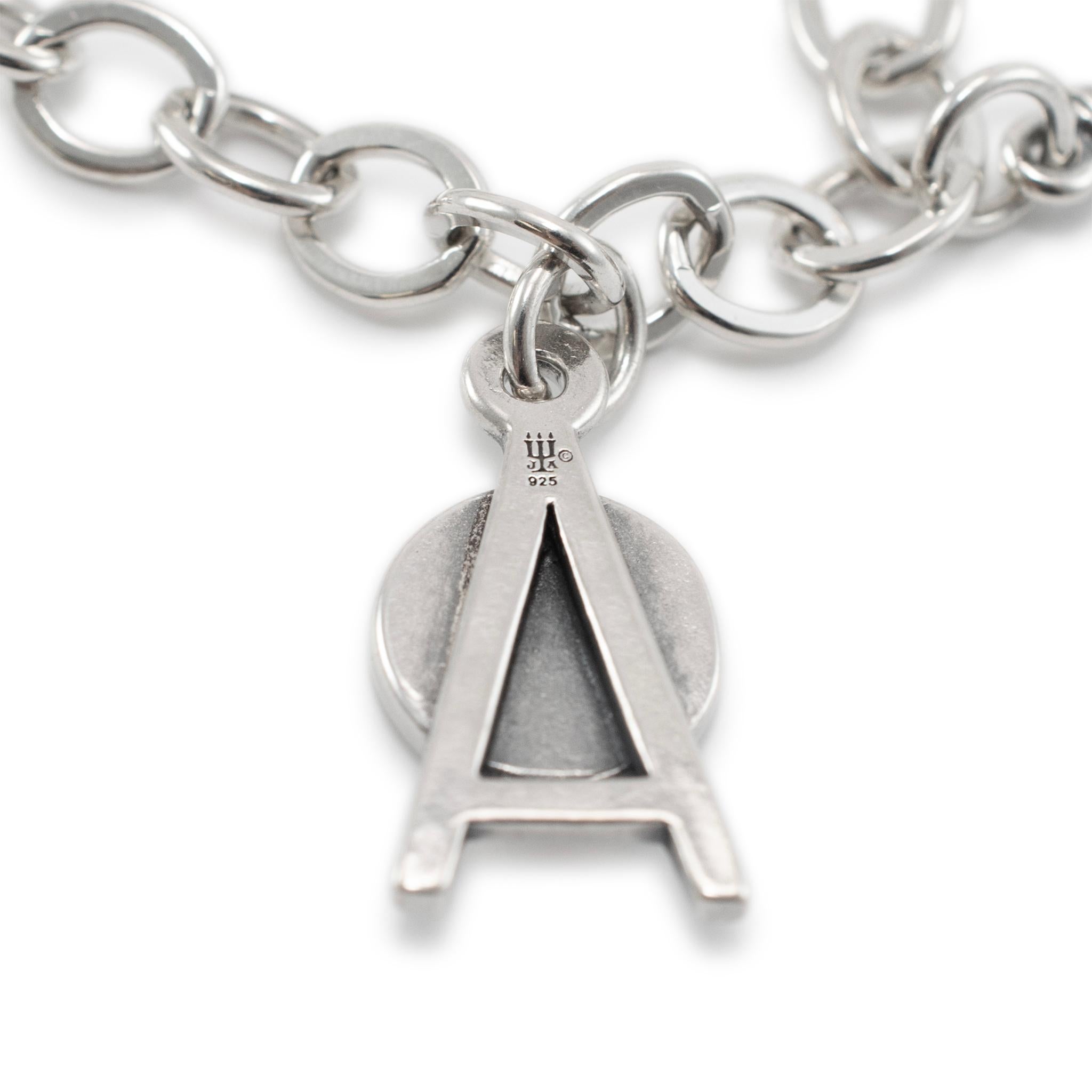 James Avery 925 Sterling Silver Forged Link Charm Bracelet For Sale 2