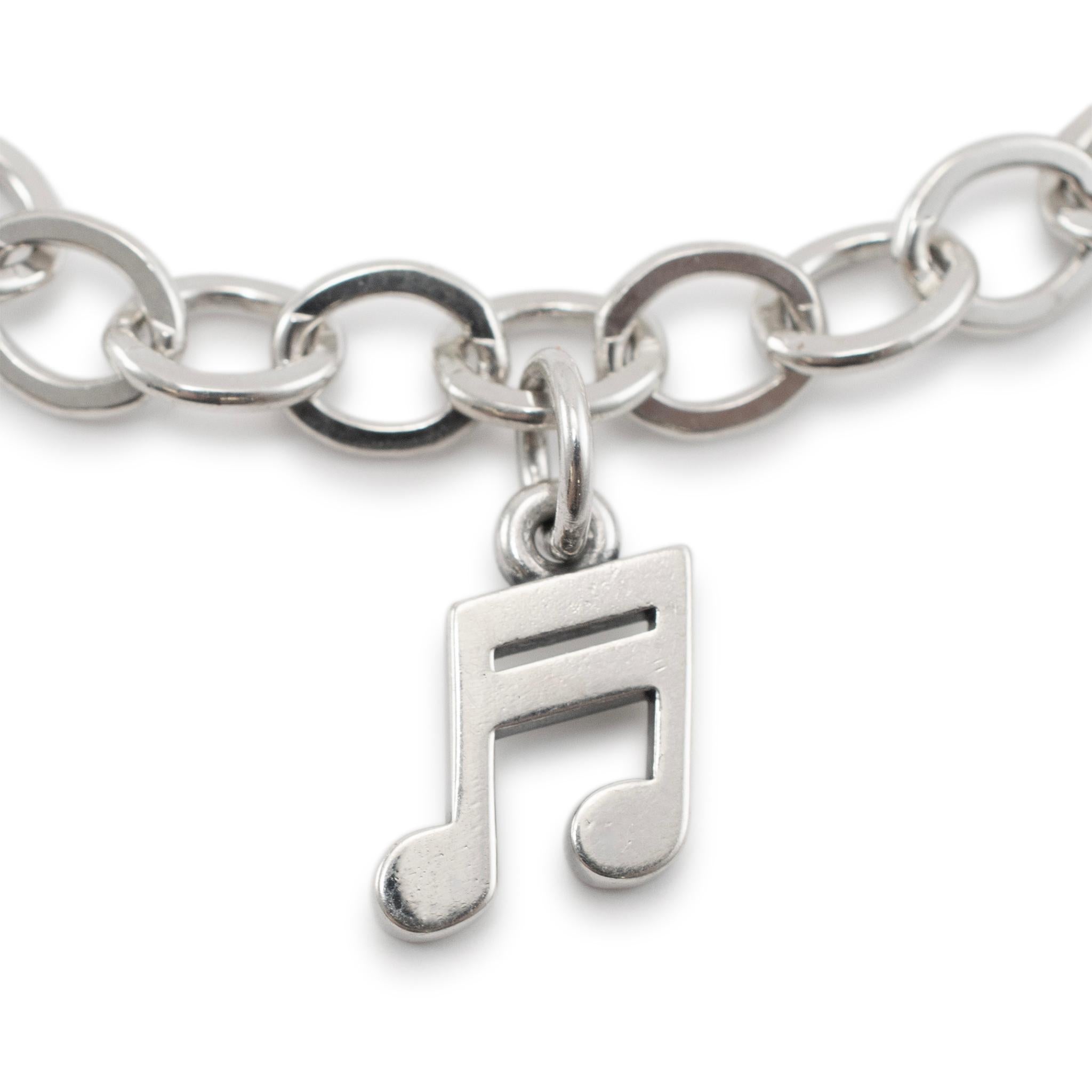 James Avery 925 Sterling Silver Forged Link Charm Bracelet For Sale 3