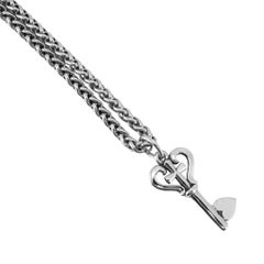 James Avery 925 Sterling Silver Key of Faith Heart Cross Charm Pendant Necklace