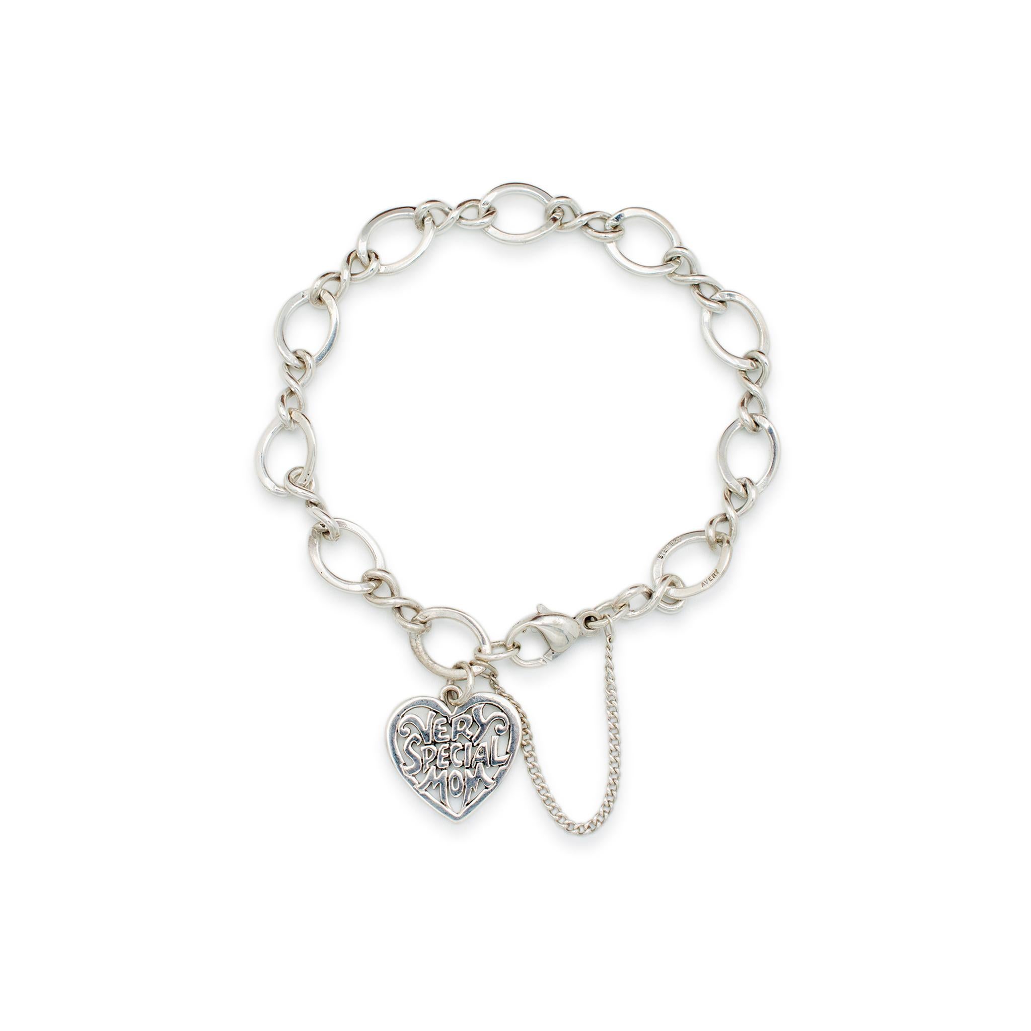 James Avery 925 Sterlingsilber Großes gedrehtes sehr besonderes Mom Charm-Armband im Zustand „Hervorragend“ in Houston, TX