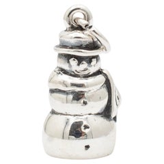 James Avery 925 Sterlingsilber-Sterlingsilber-Retired Snowman Charm / Anhänger