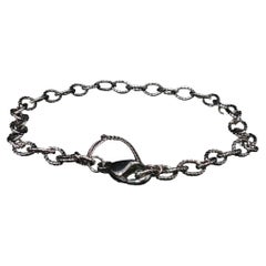 Pulsera y tobillera de James Avery de plata de ley 925 con eslabones ovalados tipo cuerda + cierre de seguridad, 8"