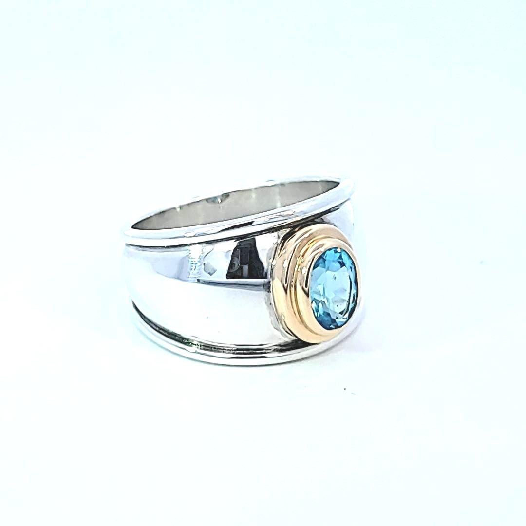 Women's or Men's James Avery Blue Topaz Christina Ring For Sale