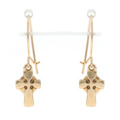James Avery Celtic Cross Dangle Earrings- Yellow Gold 14k Faith Pierced