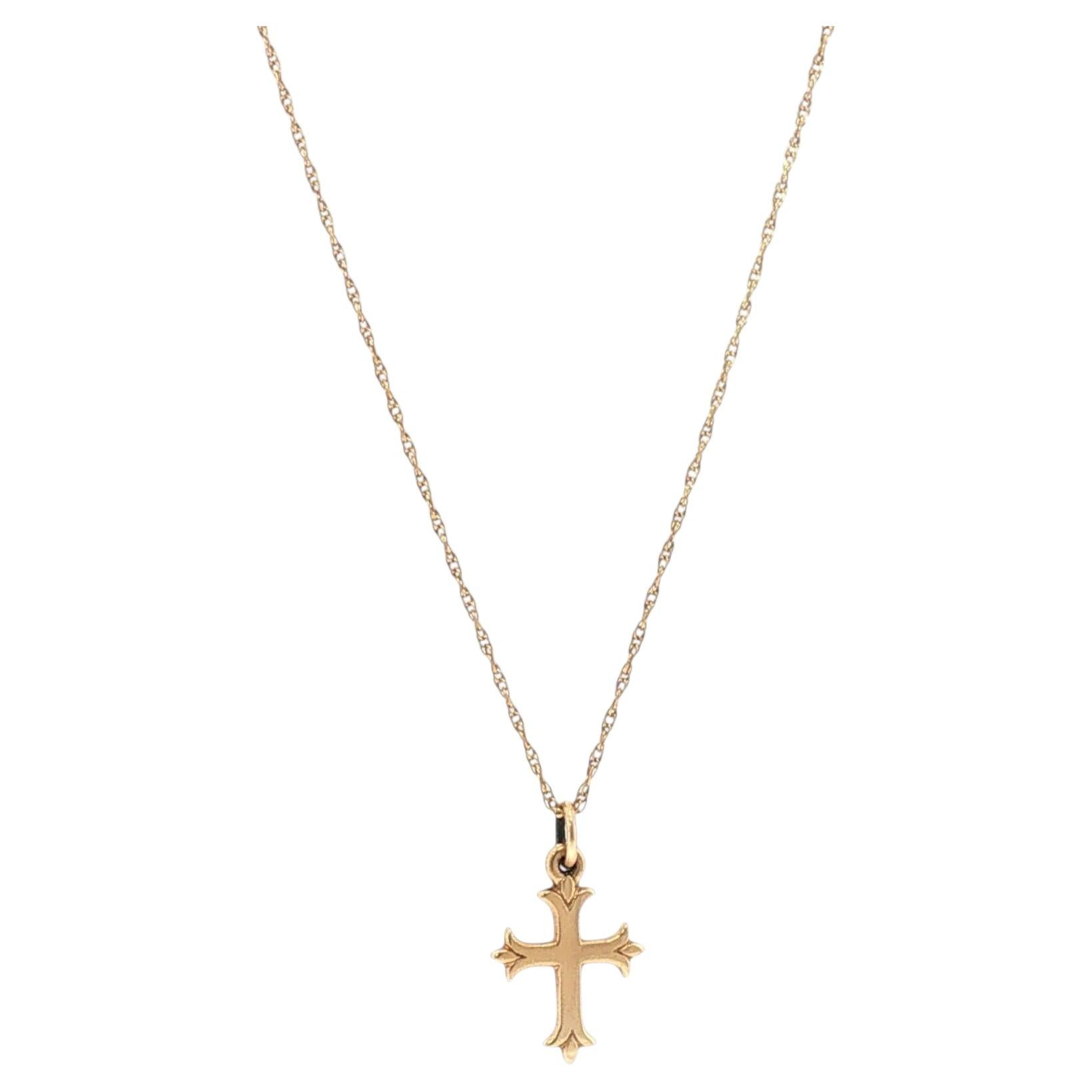 Collana girocollo con ciondolo a forma di croce di James Avery, in oro giallo 14 carati