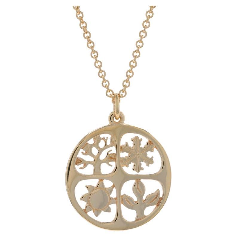 James Avery Four Seasons Large Pendant Necklace 18" - Yellow Gold 14k Retired