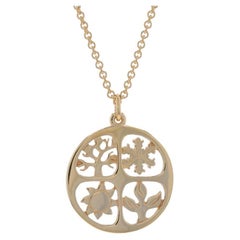 James Avery Four Seasons großen Anhänger Halskette 18" - Gelbgold 14k Ausgeschieden