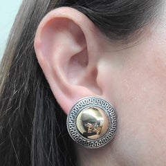 James Avery Gold & Silver Dome Earrings with Clip Back