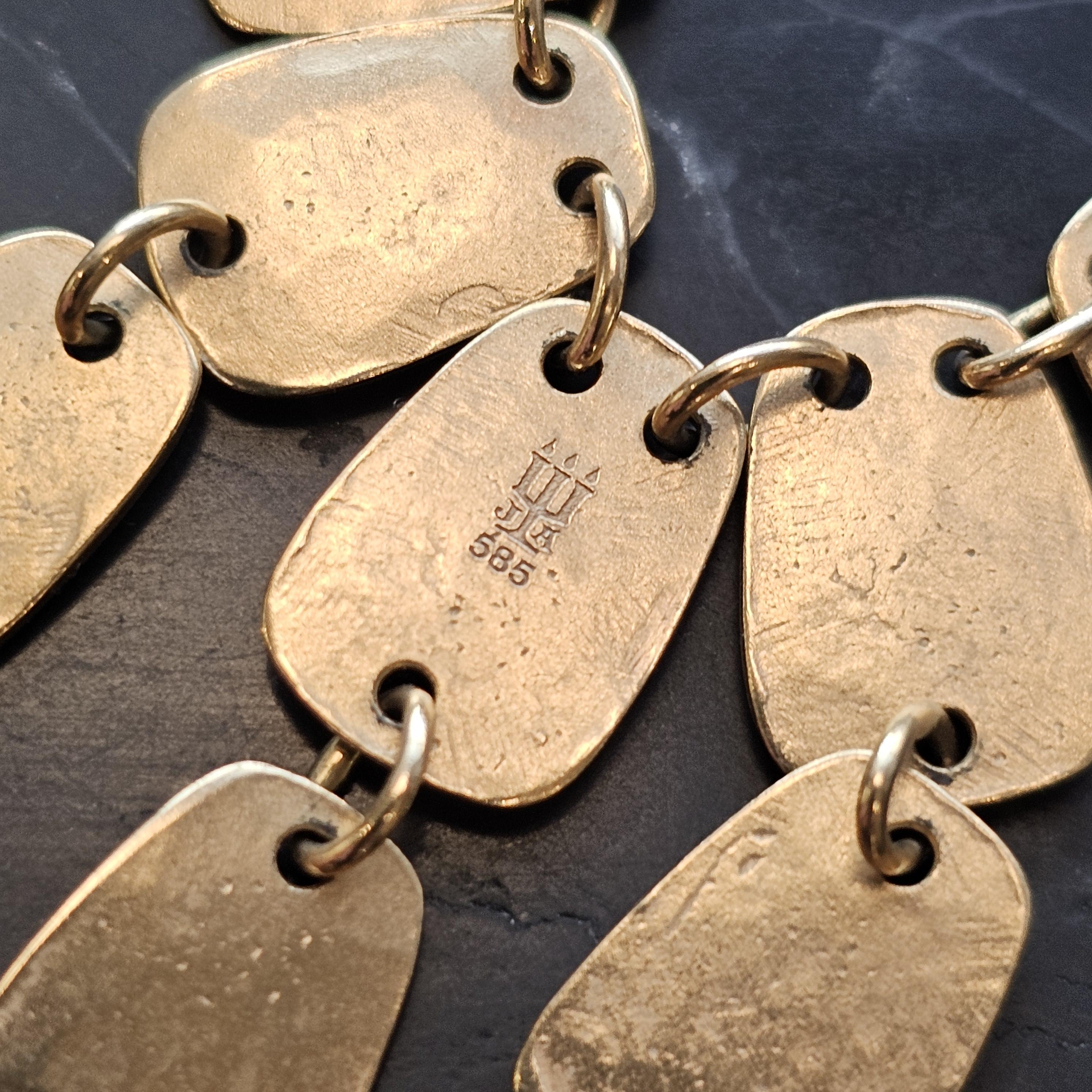 James Avery Hammered Bib Necklace Pendant 14k Yellow Gold 16.75