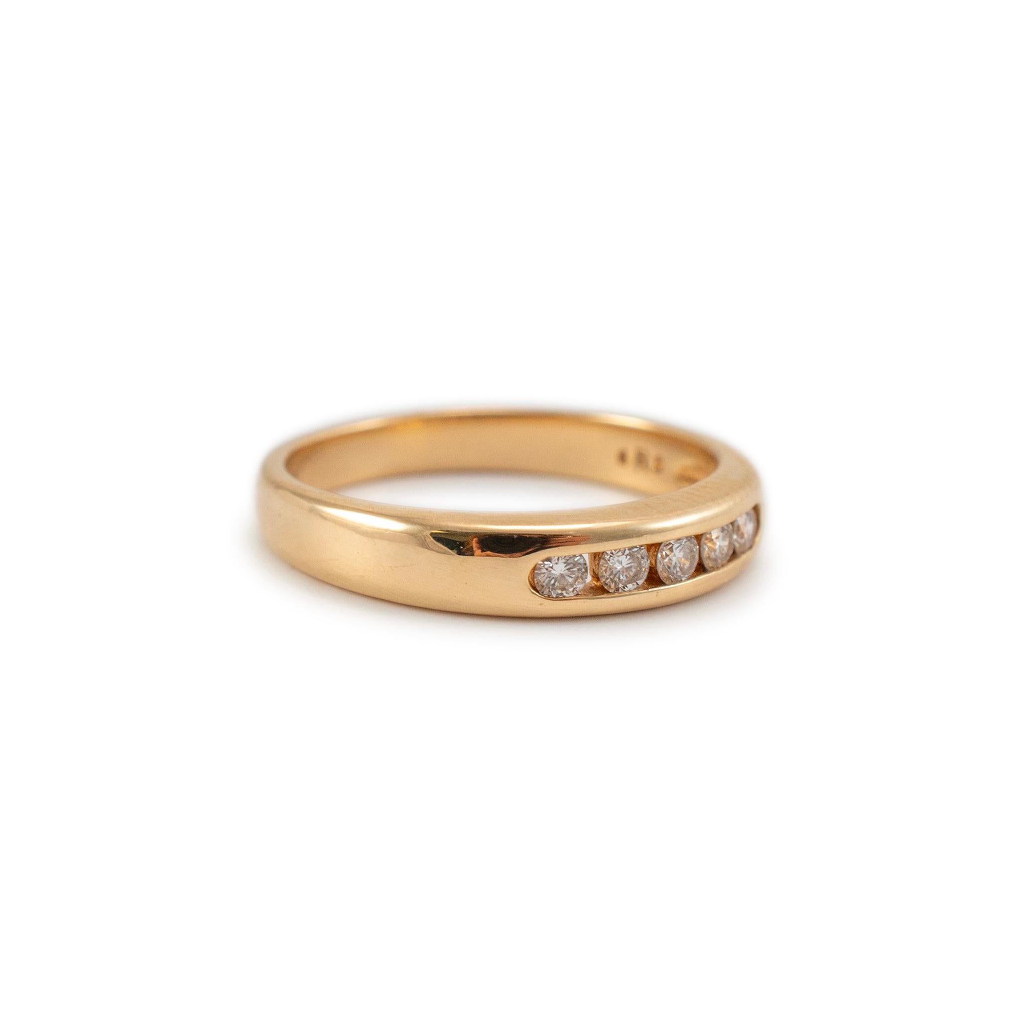 James Avery Damen 14K Gelbgold 5 Diamant Channel Ehering Debra-Ring im Zustand „Hervorragend“ in Houston, TX