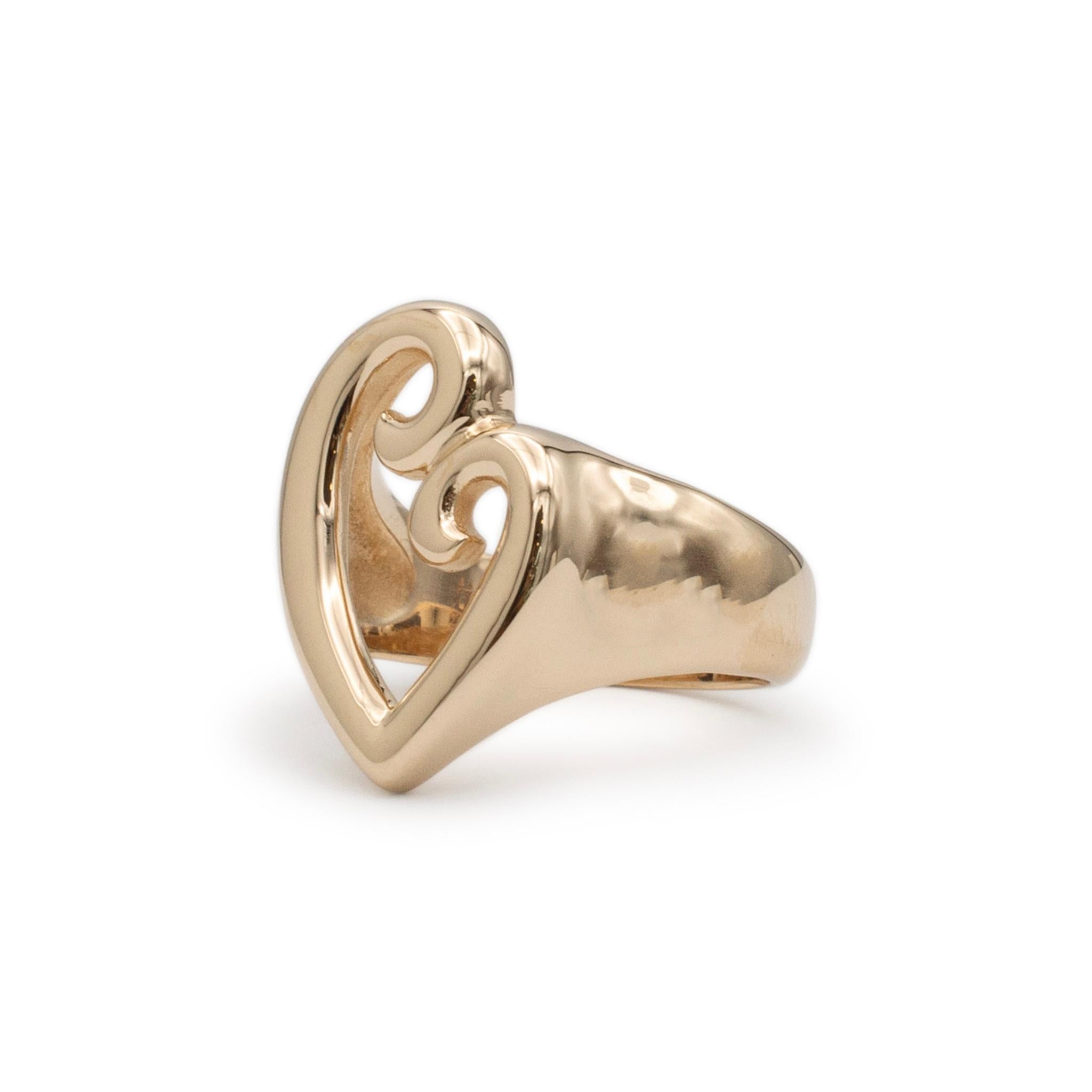 James Avery Damen 14K Gelbgold Mother's Love Heart Cocktail Ring im Zustand „Hervorragend“ in Houston, TX