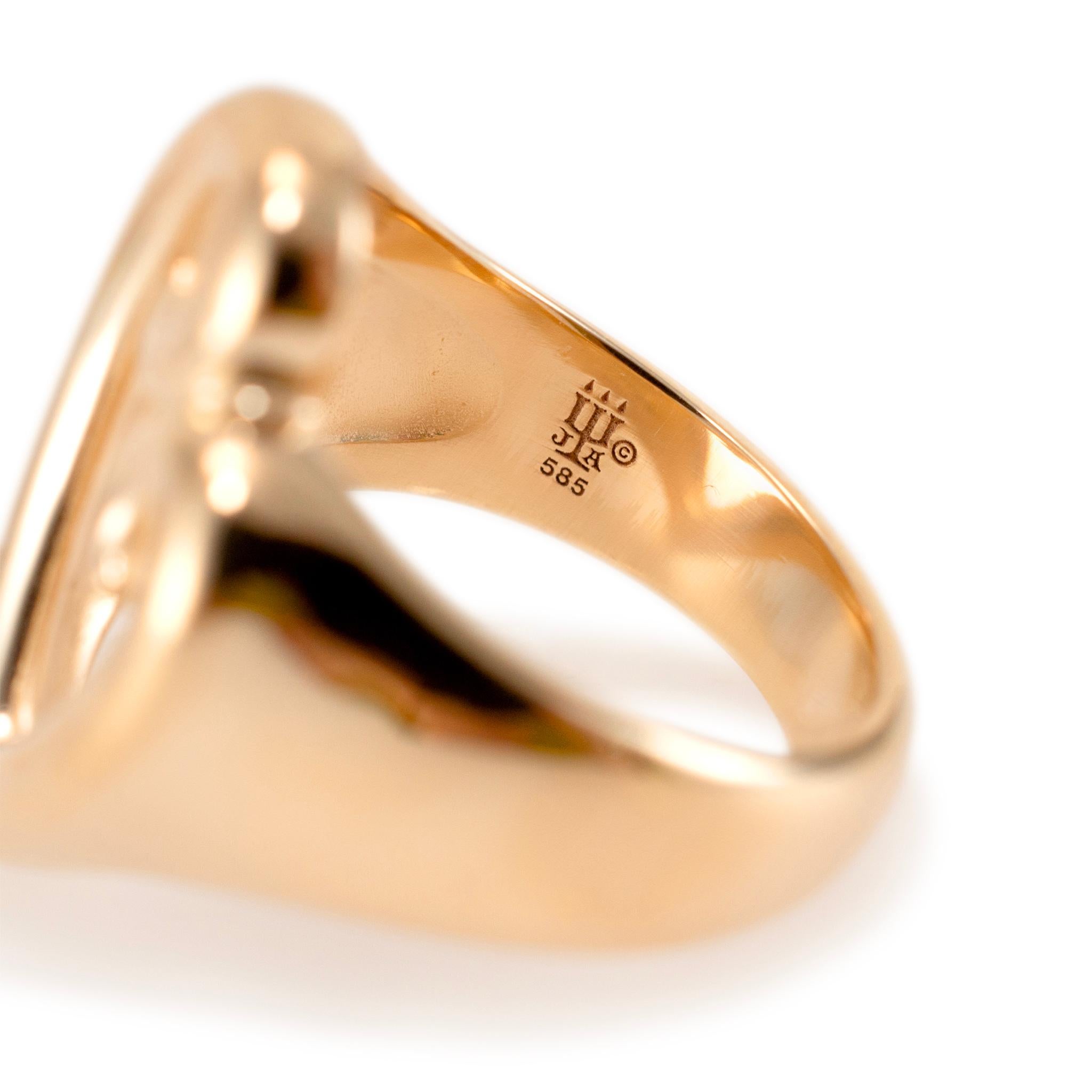 James Avery Ladies 14K Yellow Gold Mother’s Love Heart Cocktail Ring 2